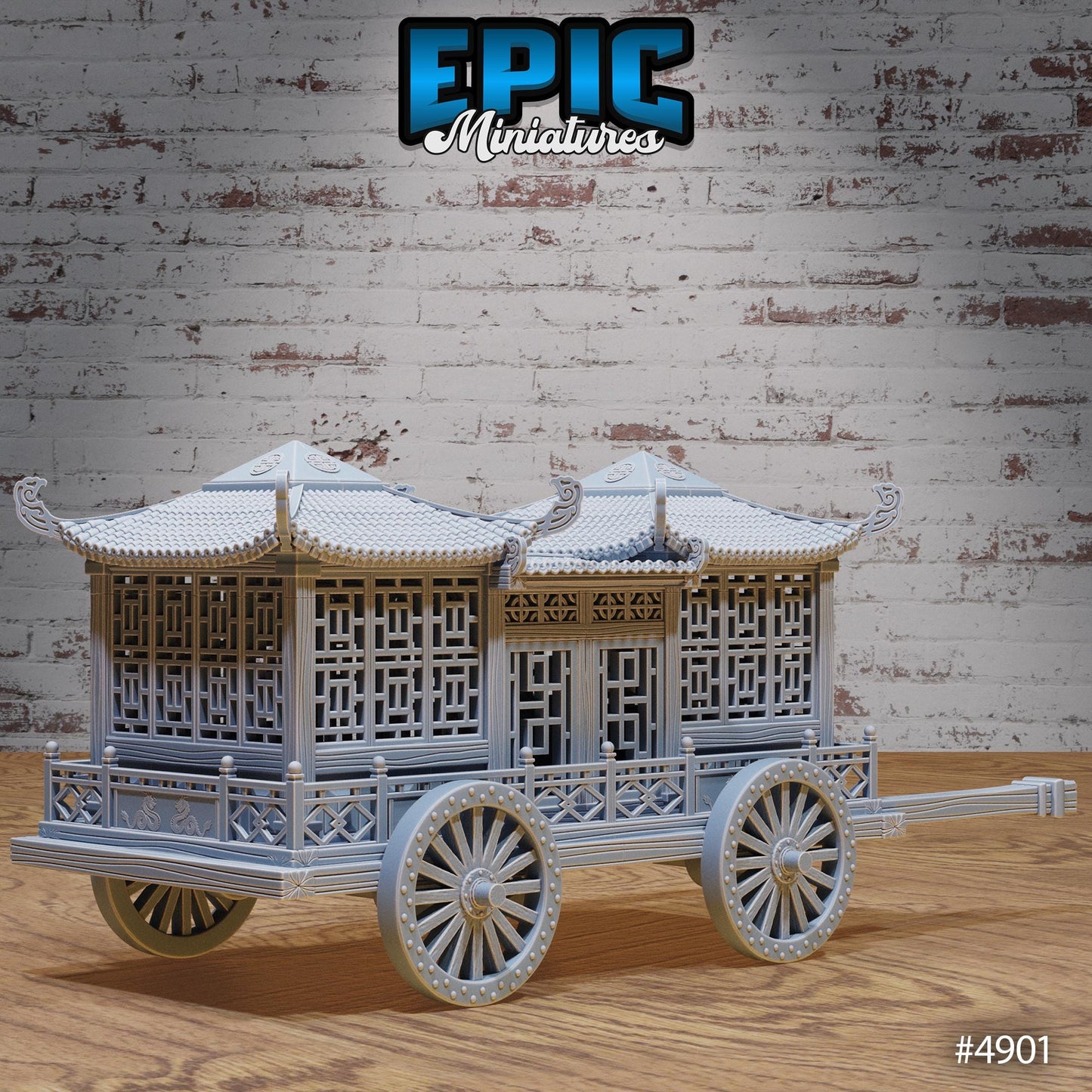 Noble Carriage | Premium DnD Minis High Quality Resin | Japanese, Travel, Japan, Asia, Asian, China, Horse Buggy, Straw, Wheels, Village