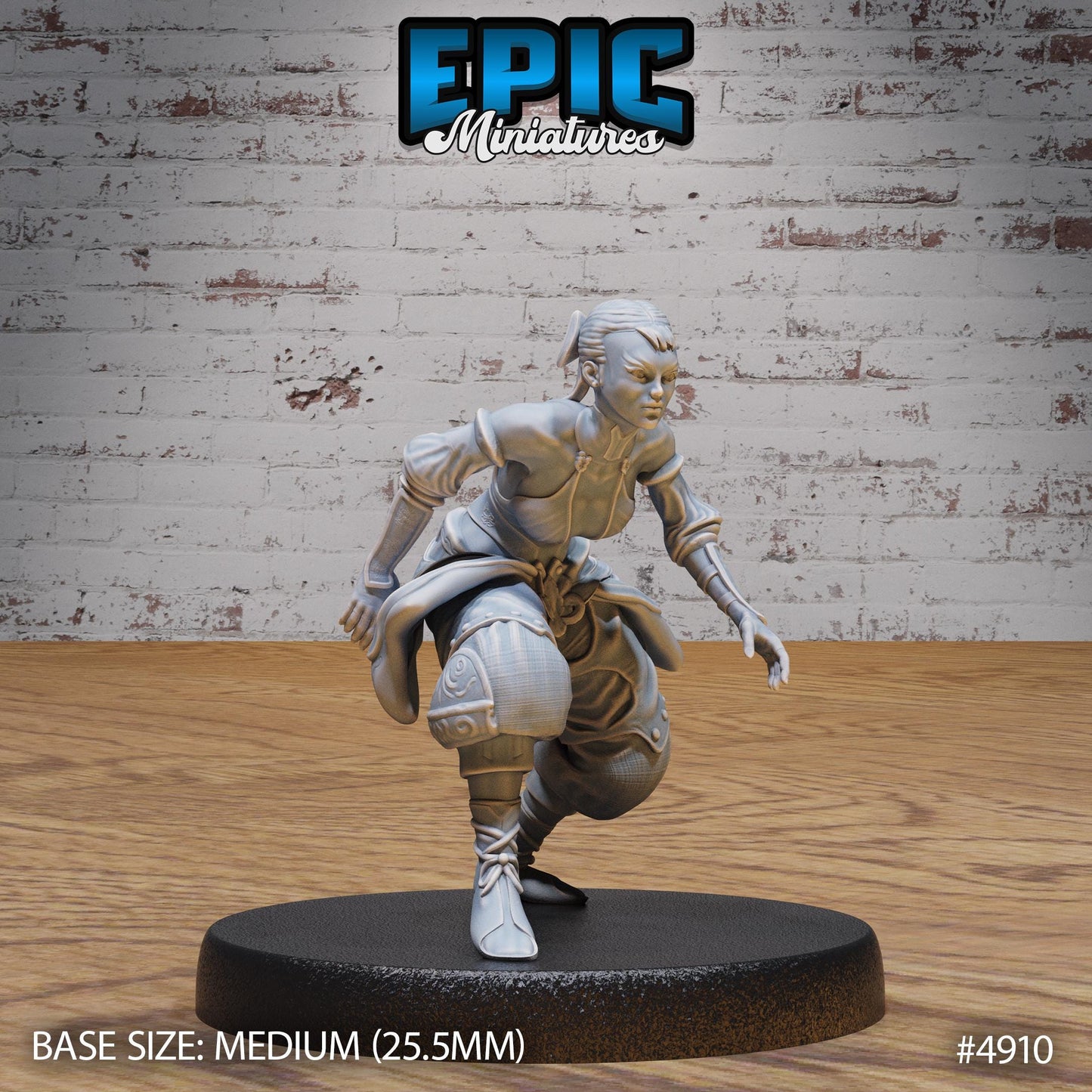 Monk Adventurer Female (Medium) | Premium DnD Minis High Quality Resin | Japanese, East Asia, Asian, Woman, Fighter, Kung Fu, Martial Arts