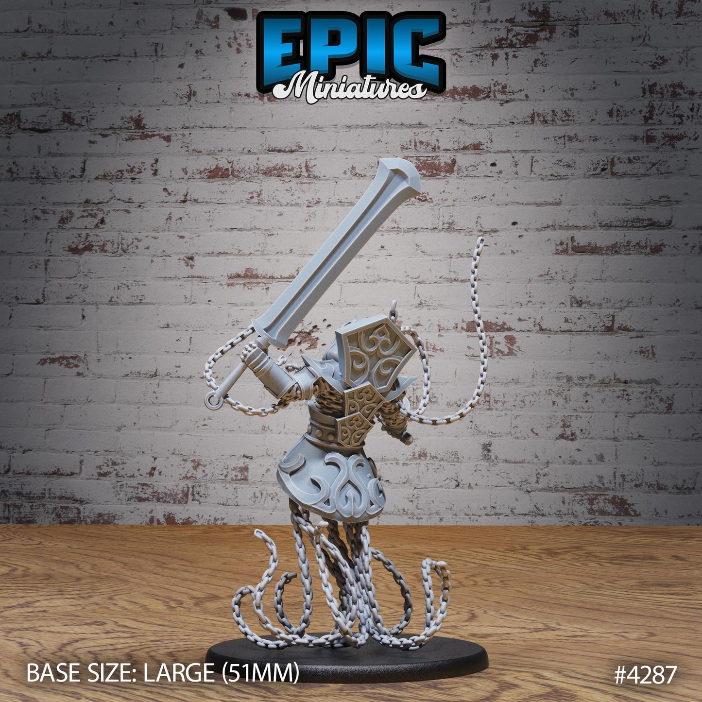 Chain Golem Bundle (Large) | Premium DnD Minis High Quality Resin Miniature | Fantasy, Hell, Chains, Demon, Enemy, Sword, Attack, Beast