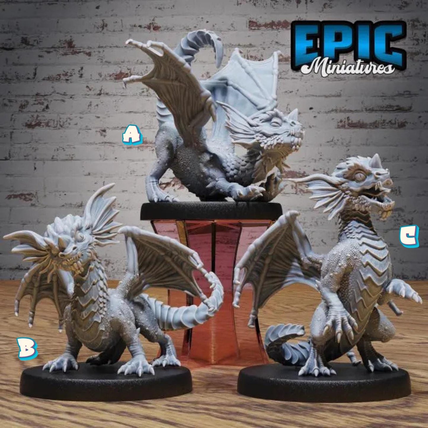 Blue Dragon Wyrmling Miniature (Medium) | Premium DnD Minis | High Quality Resin | Wyvern Mini, Beast, Medium, Cute, Stretching, Wyrm