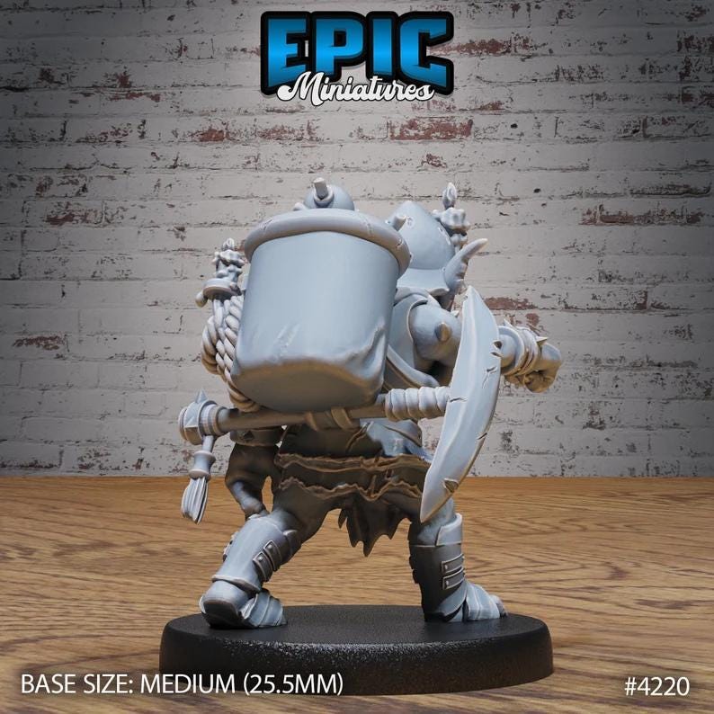 Goblin Miner (Medium) | Premium DnD Minis with High Quality Resin | Fantasy Male Goblin Gnome Miner | Rocket, Torch, Helmet, Bombs, Jetpack