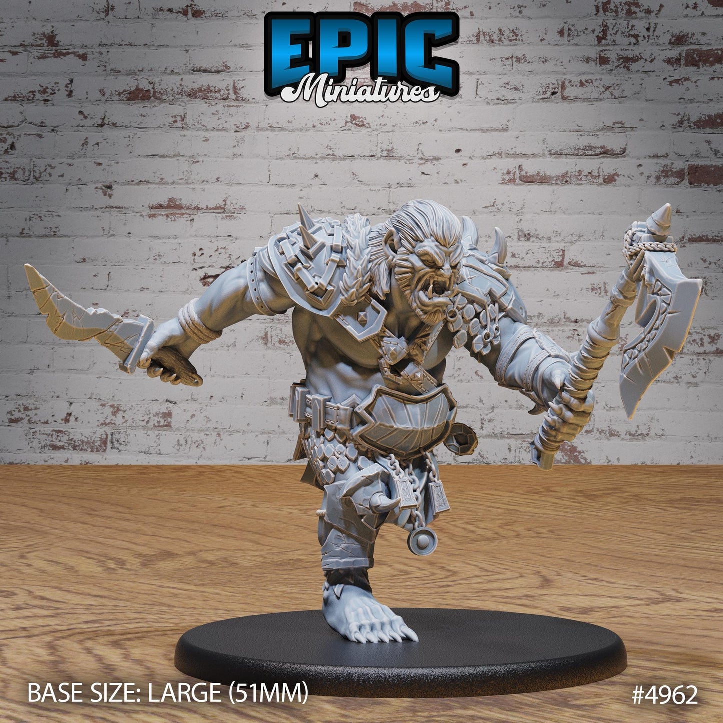 Bugbear Raider (Large) | Premium DnD Miniatures | High Quality Resin | Raiders, Orc, Bugbears, Goblins, Enemy, Creature, Beast, 5e, Bear