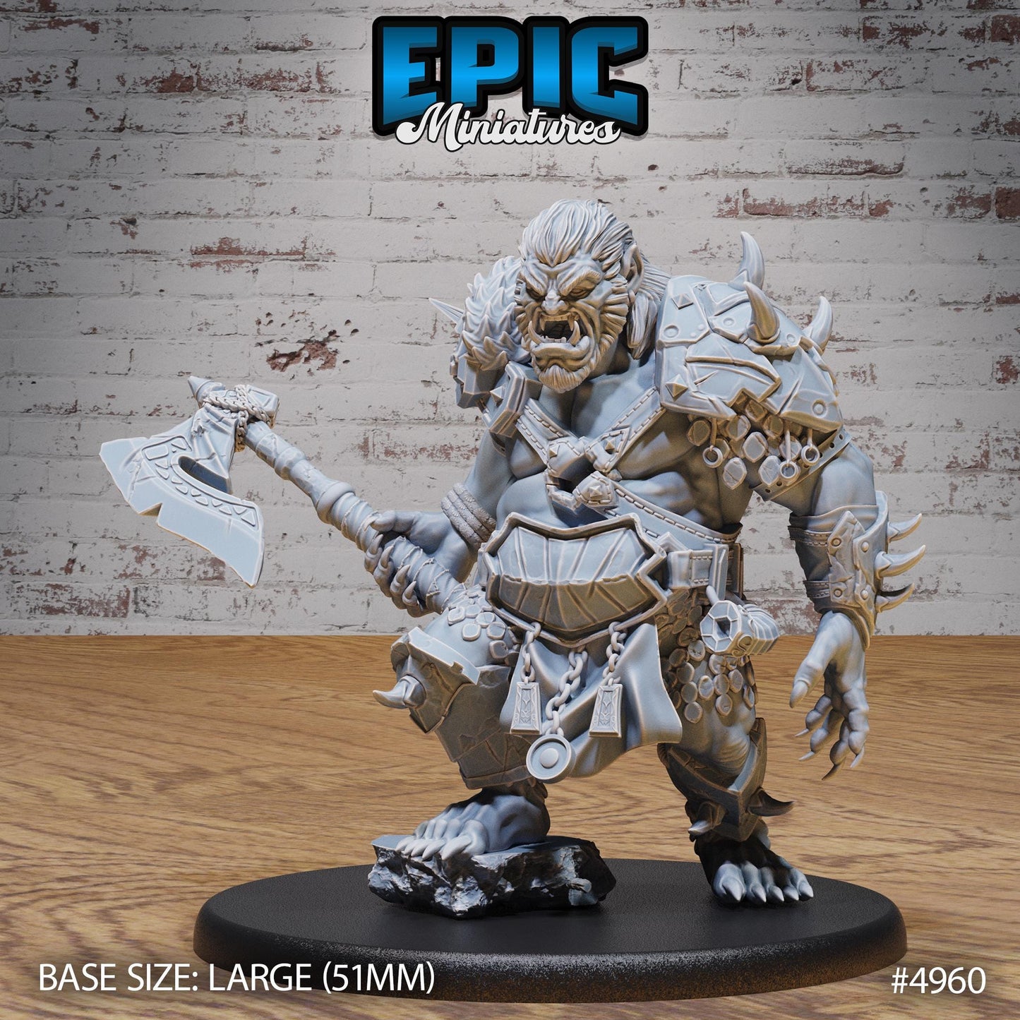 Bugbear Raider (Large) | Premium DnD Miniatures | High Quality Resin | Raiders, Orc, Bugbears, Goblins, Enemy, Creature, Beast, 5e, Bear