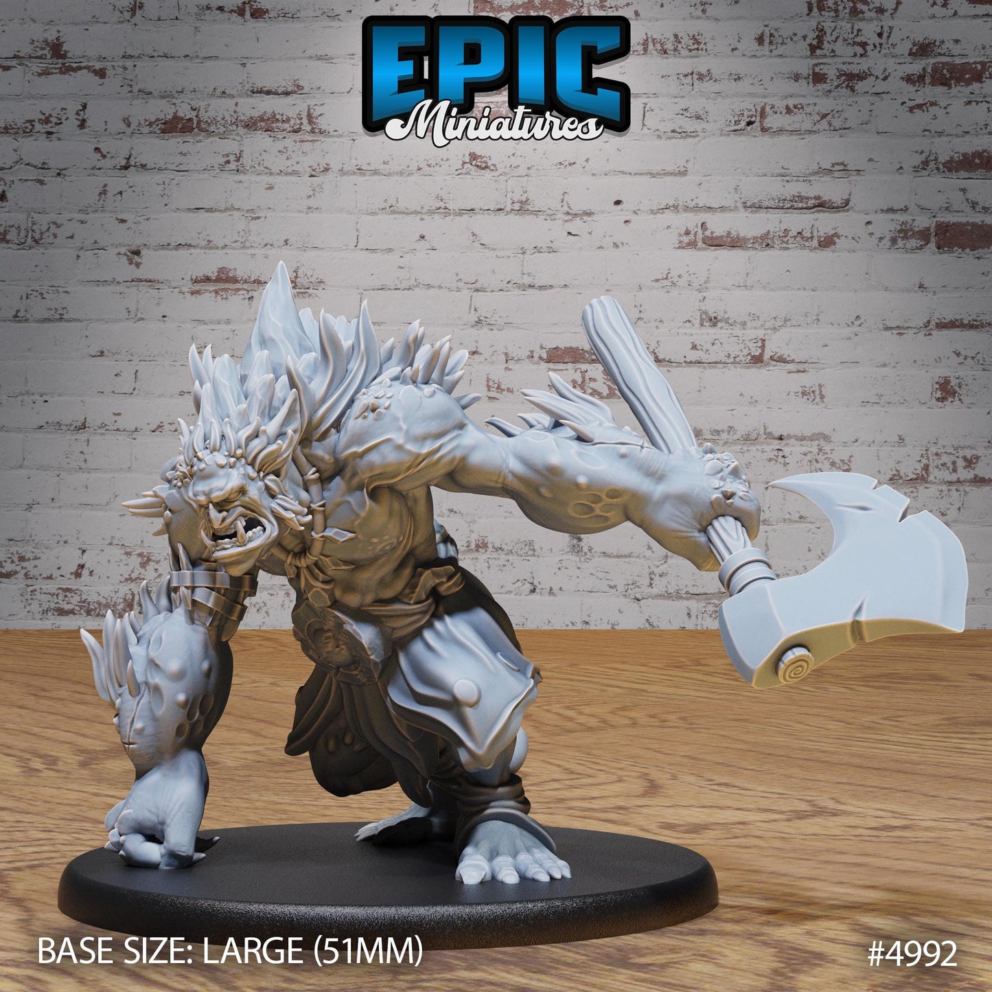 Savage Troll (Large) | Premium DnD Miniatures | High Quality Resin | Orc, Giant, Goblin, Trolls, Wooden Stick, Angry, Rock, Smash, Giant