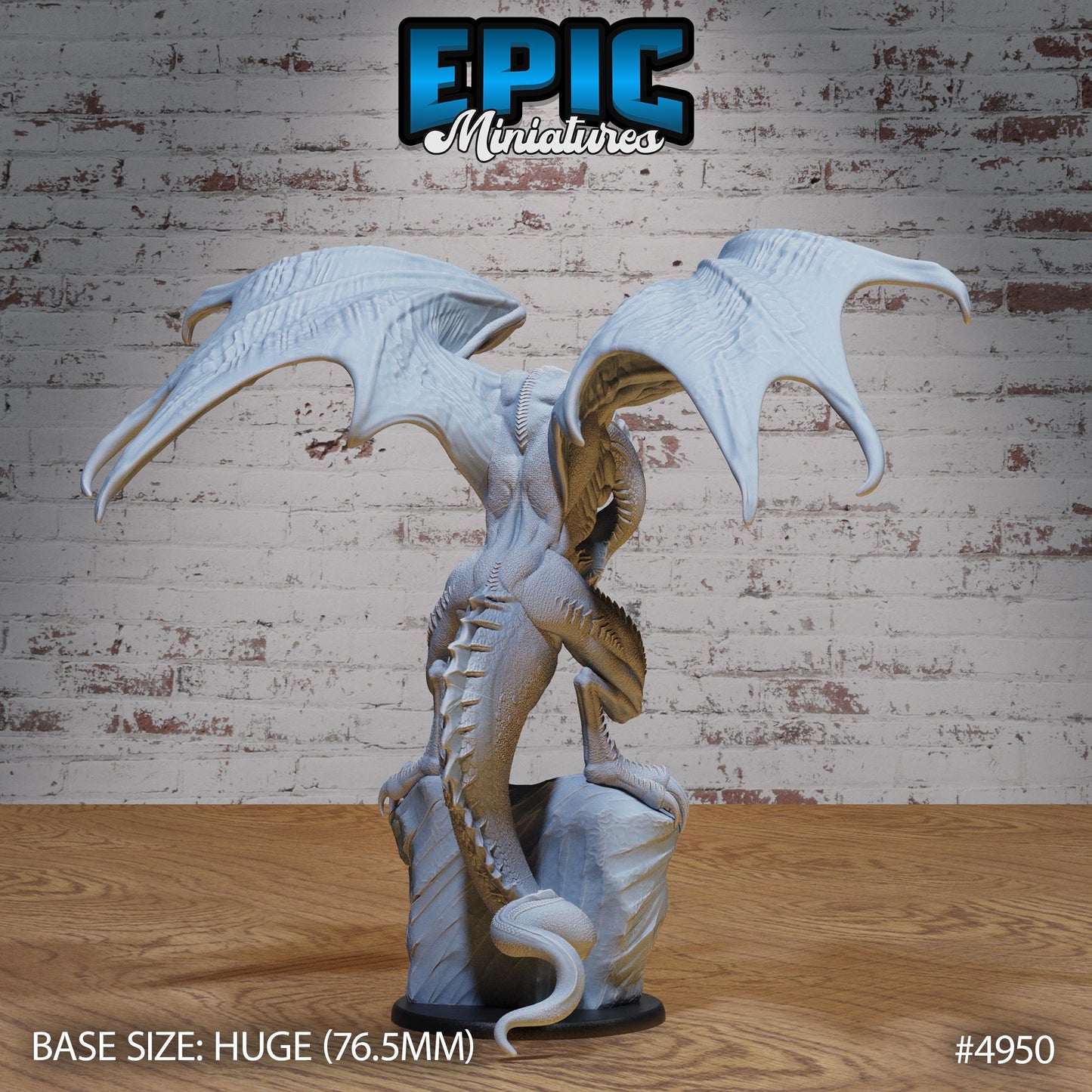 Inferno Wyvern (Huge + Wings) | Premium DnD Minis High Quality Resin | D&D RPG | Dragon, Wyverns, Flying, Rock, Standing, Beast, Creature