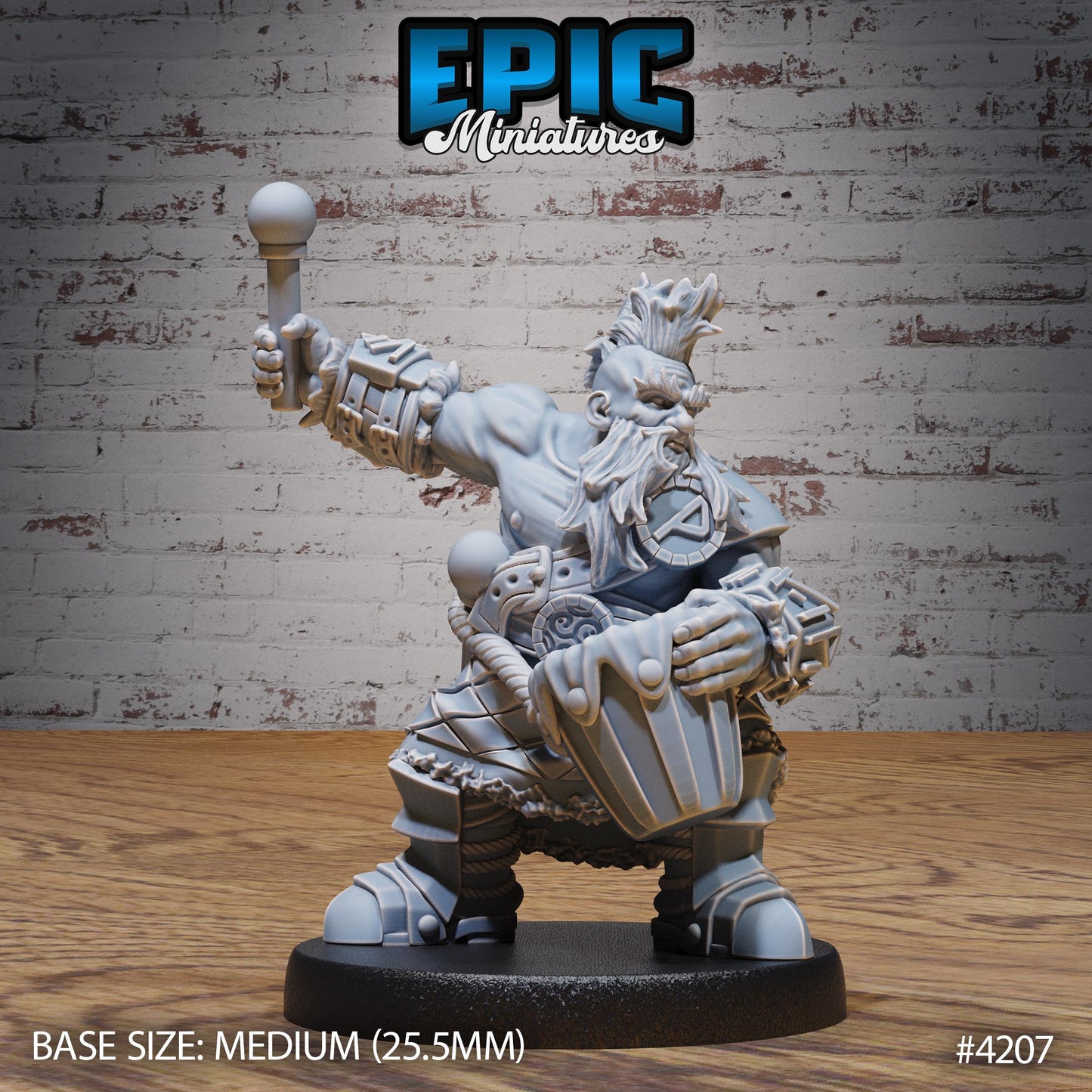 Male/Female Dwarf Fighter/Bard Bundle (Medium) | Premium DnD Minis | High Quality Resin | Fantasy, Drum, Spear, Shield Maiden, Valkyrie