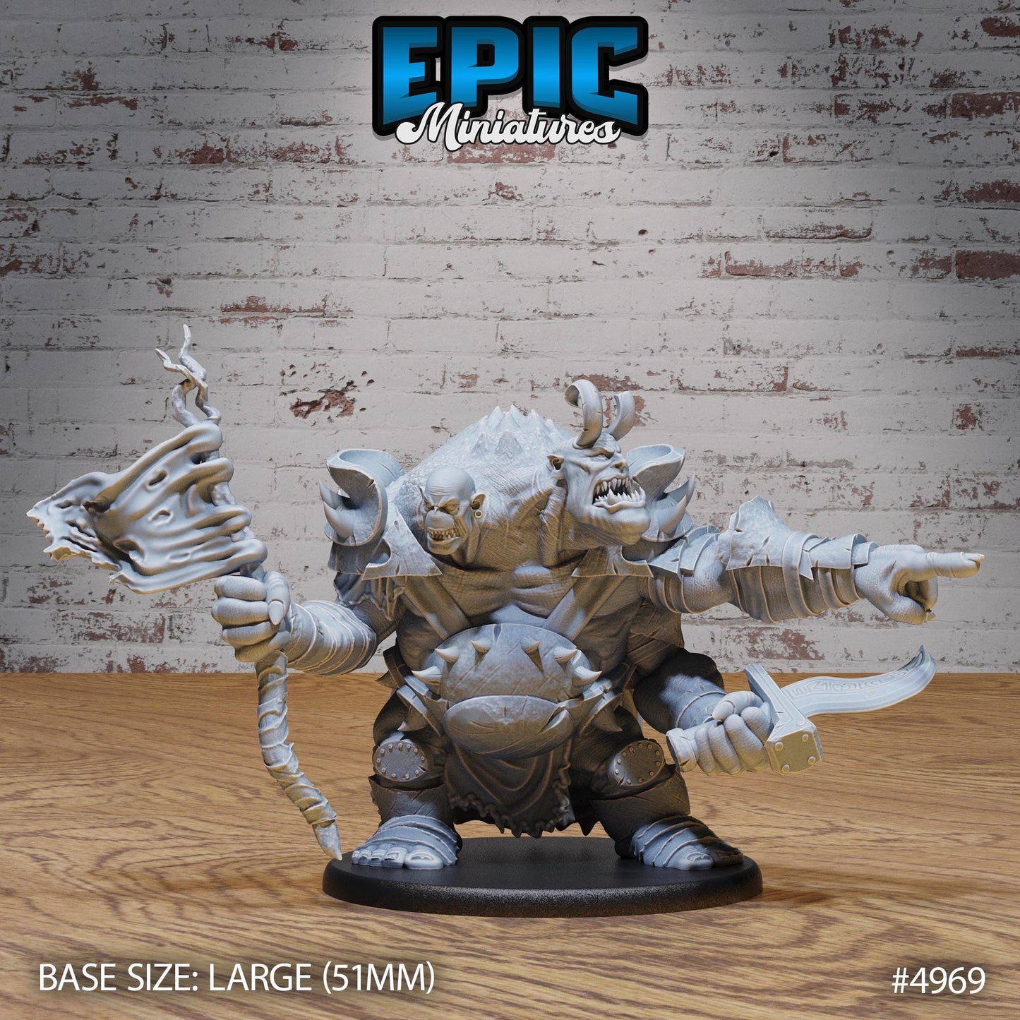 Ettin Mutant (Large) | Premium DnD Miniatures | High Quality Resin | D&D RPG