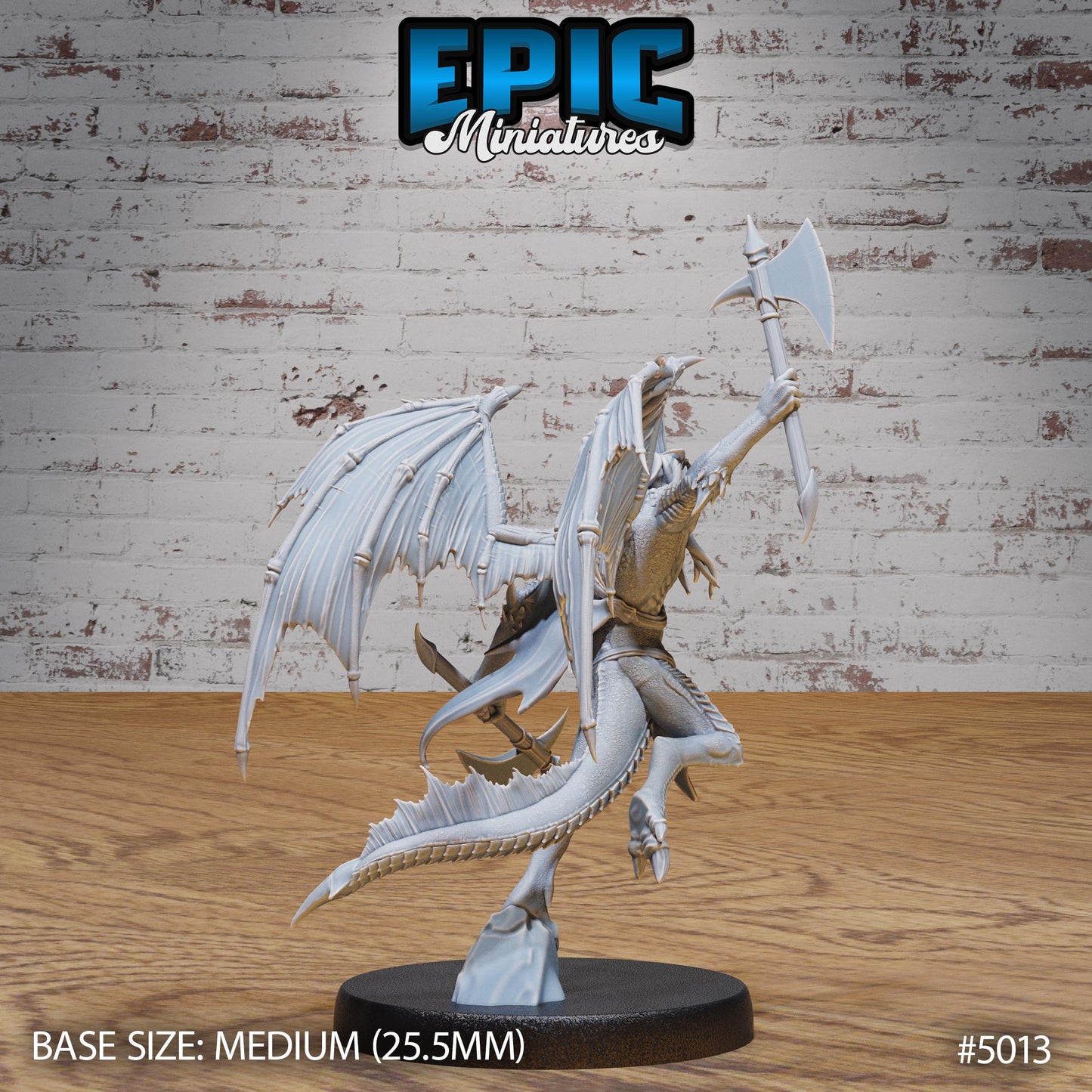 Draconic Demon Silver (Medium) | Premium DnD Miniatures | High Quality Resin | D&D RPG