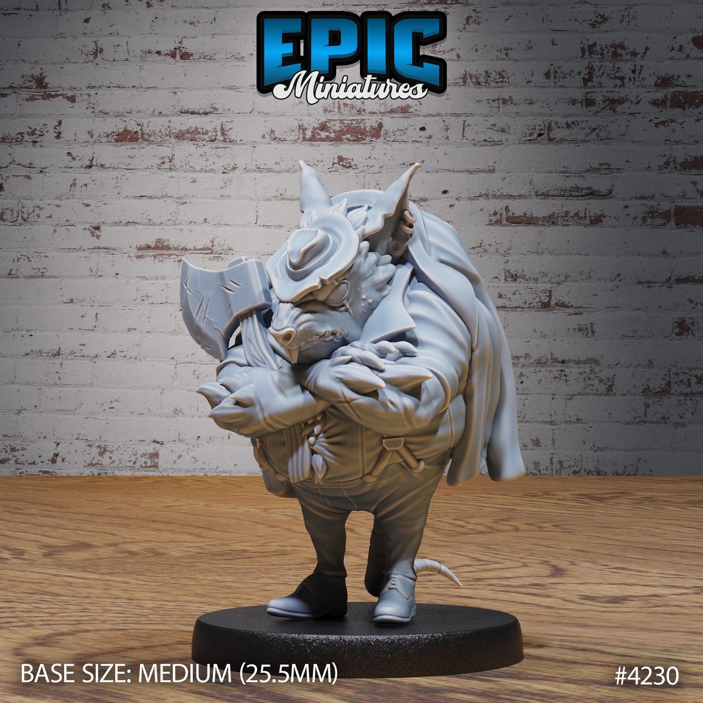 Sewer Godfather Rats (Medium) | Premium DnD Minis | High Quality Resin Miniature | Gun, Gangster, Mafia, Axe, Tommy Machine Guns, Mice