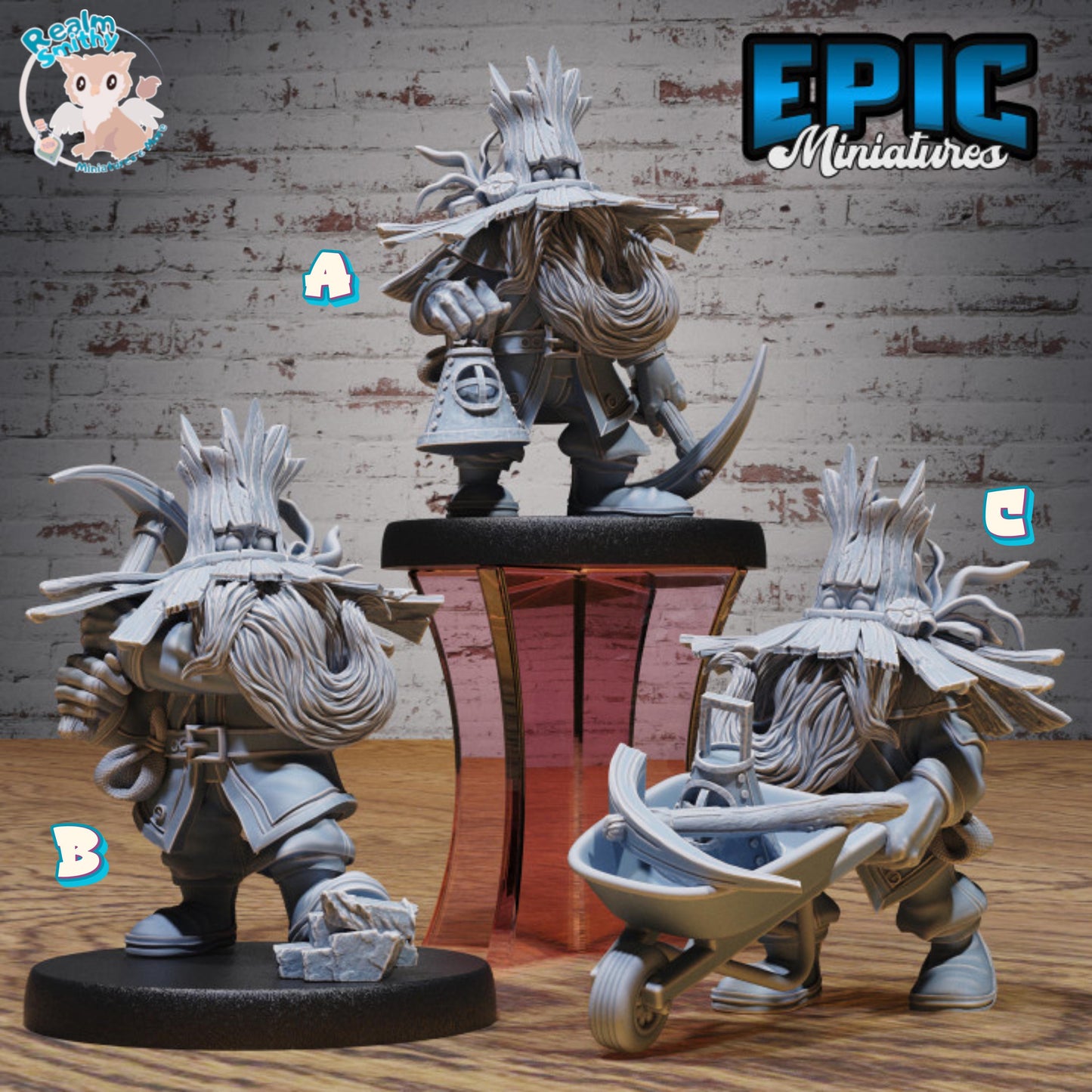 Wild Dwarf Miner Bundle (Medium) | Premium DnD Minis | High Quality Resin | Fantasy Dwarf