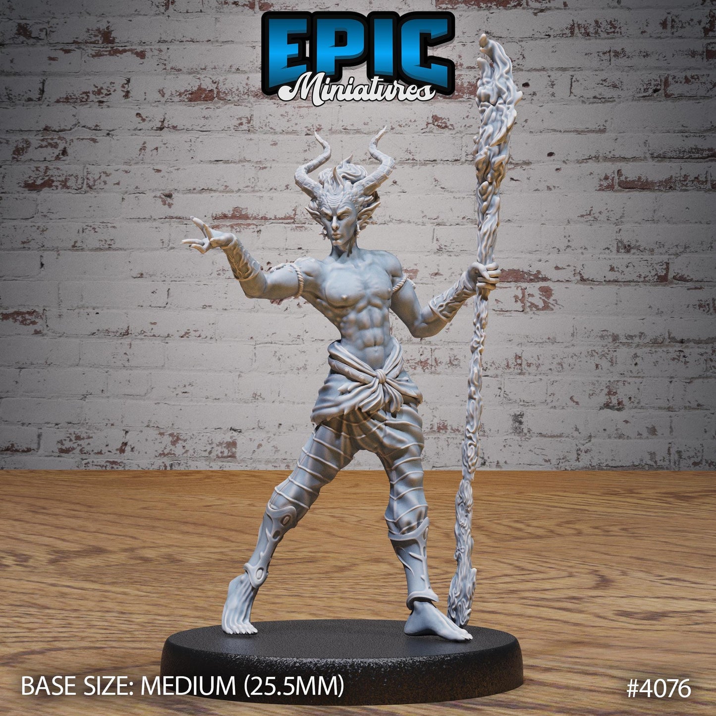 Young Efreeti Miniature (Medium) | Premium DnD Minis High Quality Resin | Fantasy | Elemental, Water, Mockery, Tiefling, Male, Genasi, Monk