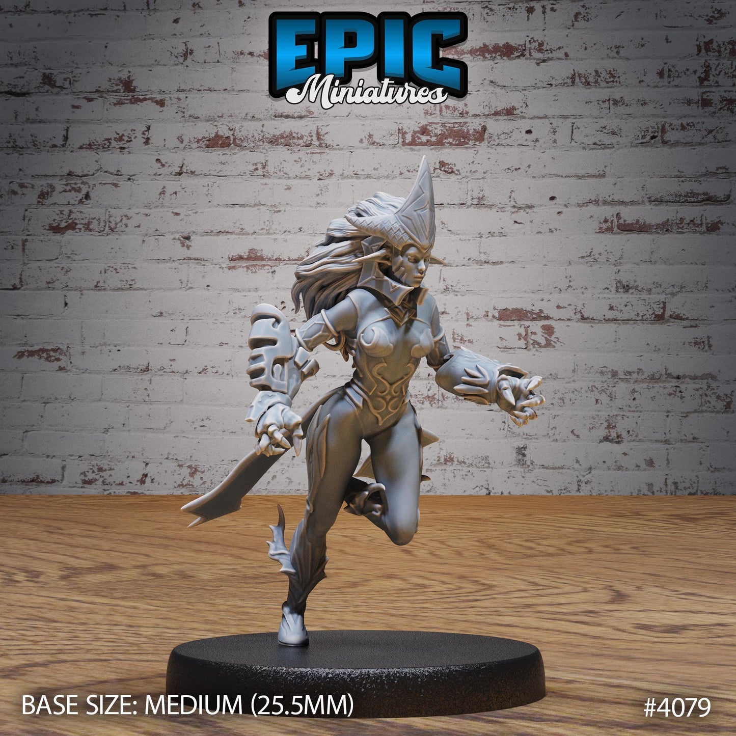Fire Genasi Female (Medium) | Premium DnD Minis High Quality Resin | Fantasy, Torch Gun, Run, Flame, Pathfinder, Elemental, Artificer Pistol
