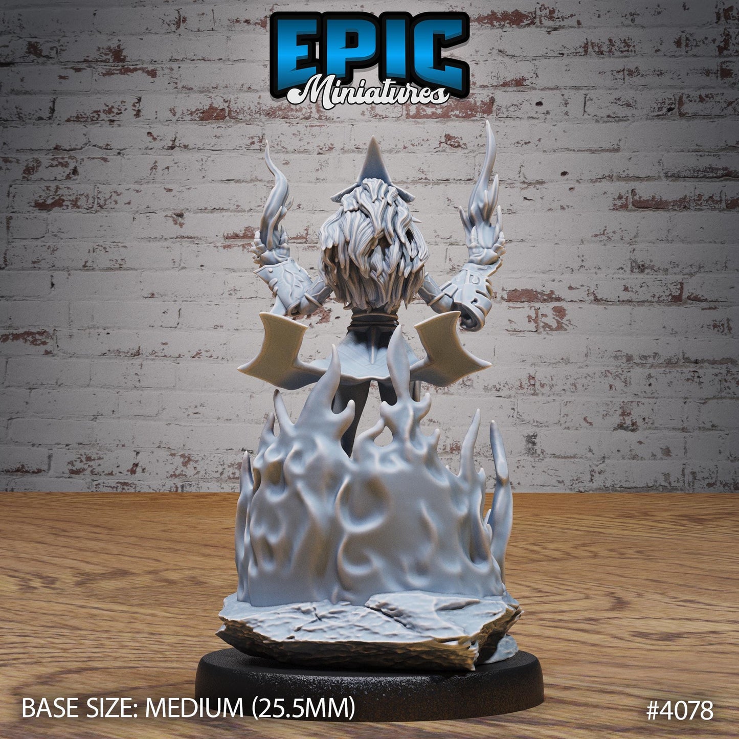 Fire Genasi Female (Medium) | Premium DnD Minis High Quality Resin | Fantasy, Torch Gun, Run, Flame, Pathfinder, Elemental, Artificer Pistol
