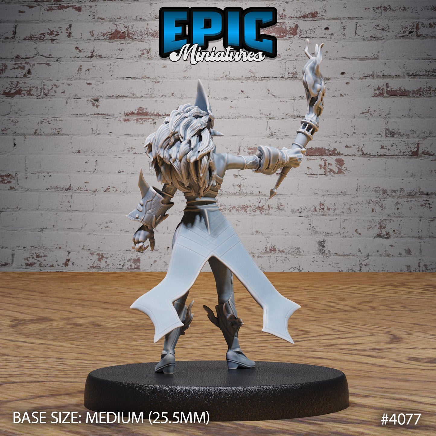 Fire Genasi Female (Medium) | Premium DnD Minis High Quality Resin | Fantasy, Torch Gun, Run, Flame, Pathfinder, Elemental, Artificer Pistol