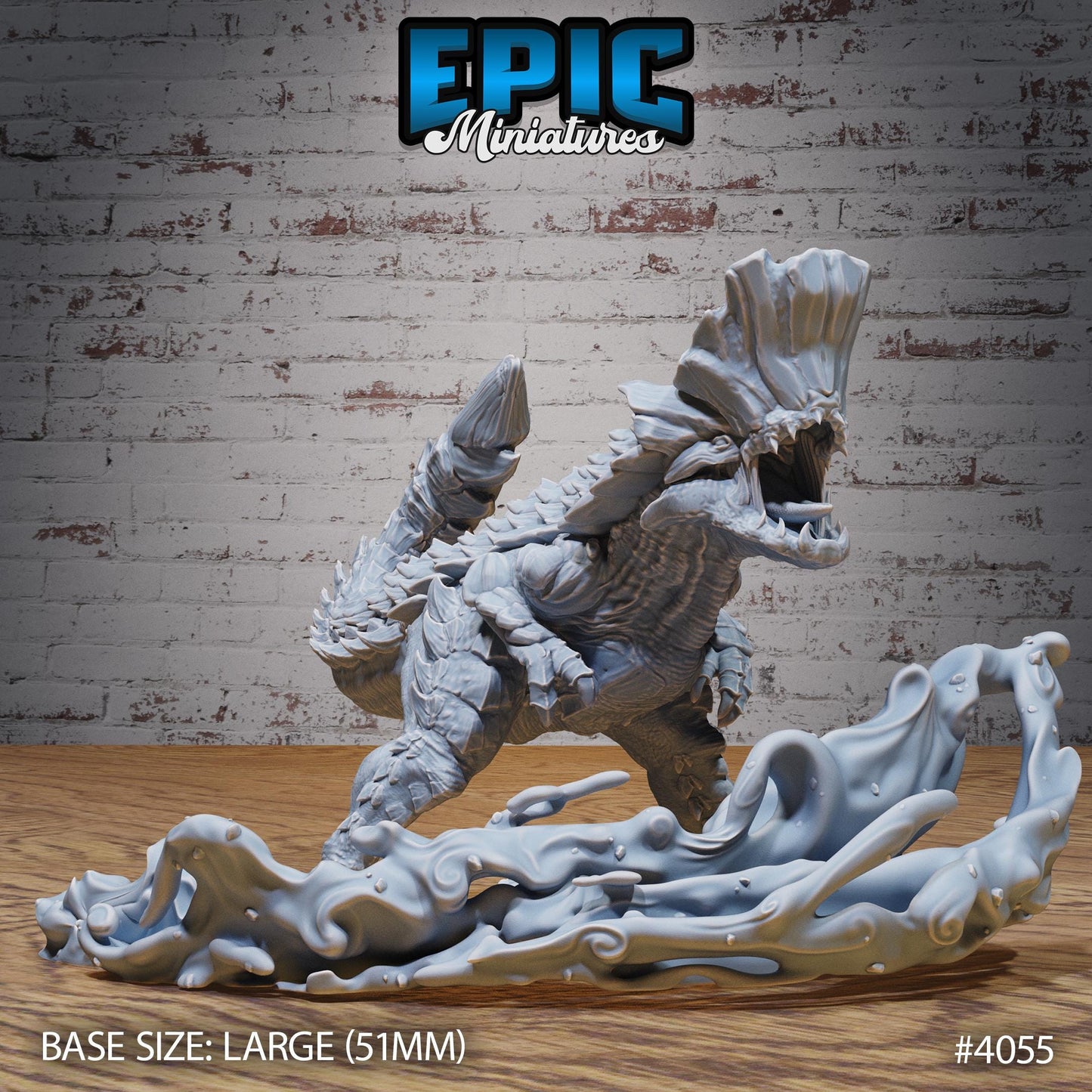 Rockhead Dinosaur (Large) | Premium DnD Minis | High Quality Resin | T-Rex, Roar, Rock, Wave, Water, Lizard, Encounter, Beast