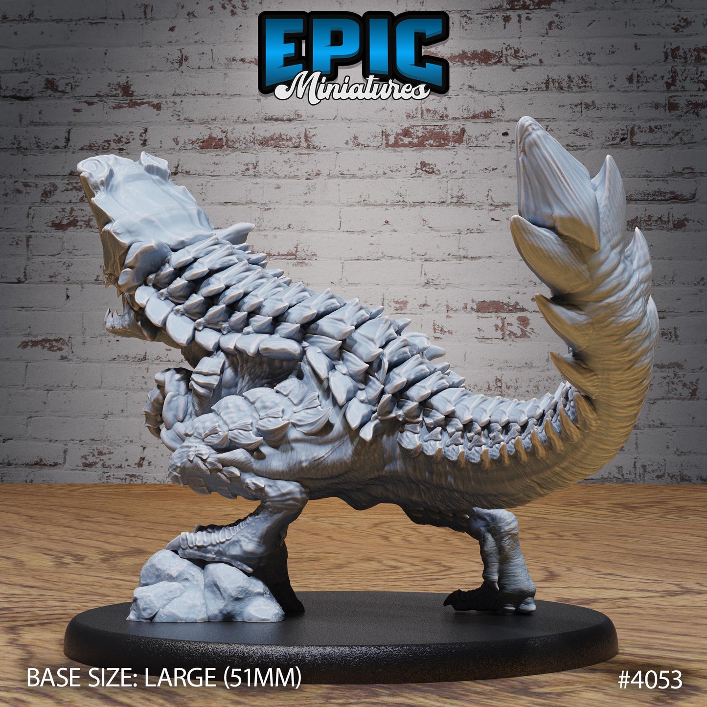 Rockhead Dinosaur (Large) | Premium DnD Minis | High Quality Resin | T-Rex, Roar, Rock, Wave, Water, Lizard, Encounter, Beast
