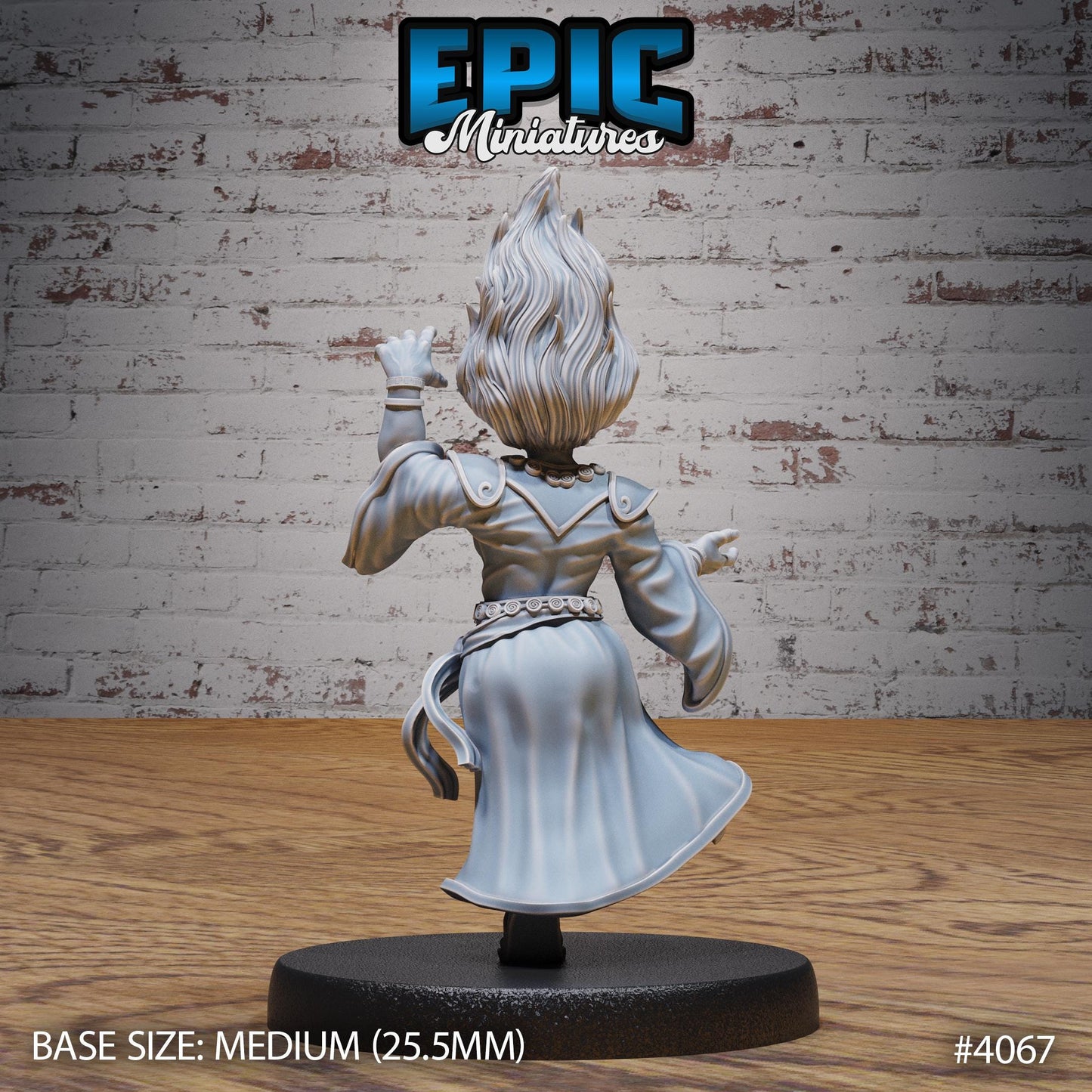 Female Dwarf Wind Mage Miniature (Medium) | Premium DnD Minis High Quality Resin | Fantasy | Hair, Magic, Knife, Rogue, Wizard, Stance