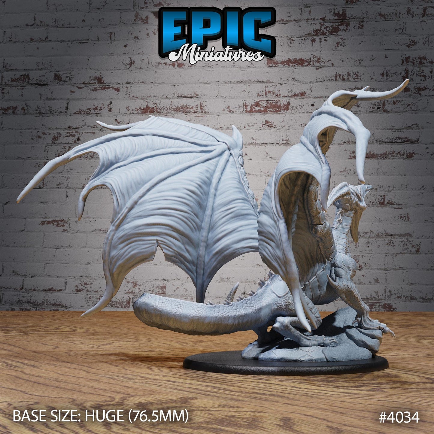 Pterosaur Dragon Miniature (Huge) | Premium DnD Miniatures | High Quality Resin | Wyrm, Wyvern, Wings, Lizard, Attack, Enemy, Dinosaur