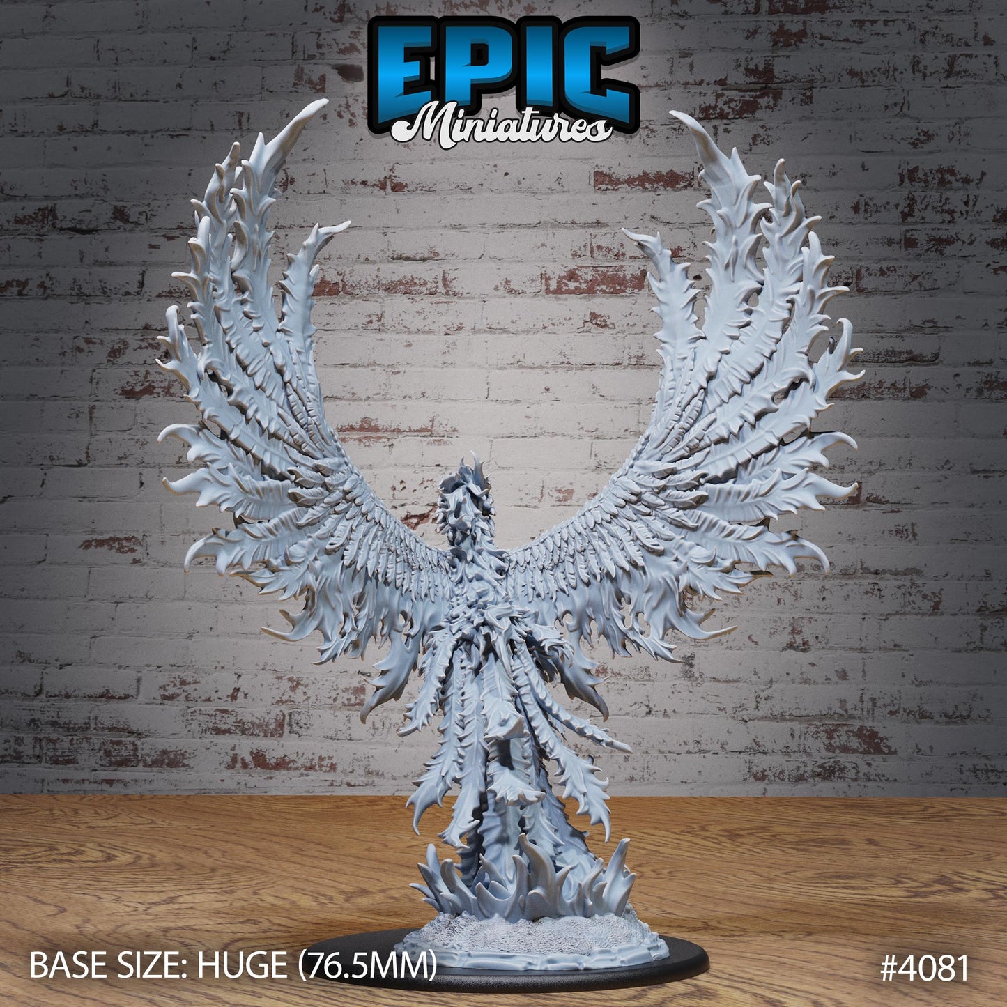 Primordial Phoenix Miniature (Huge) | Premium DnD Minis | High Quality Resin | Flame, Fire, Dragon, Feathers, Flying, Beast, Flames, HP