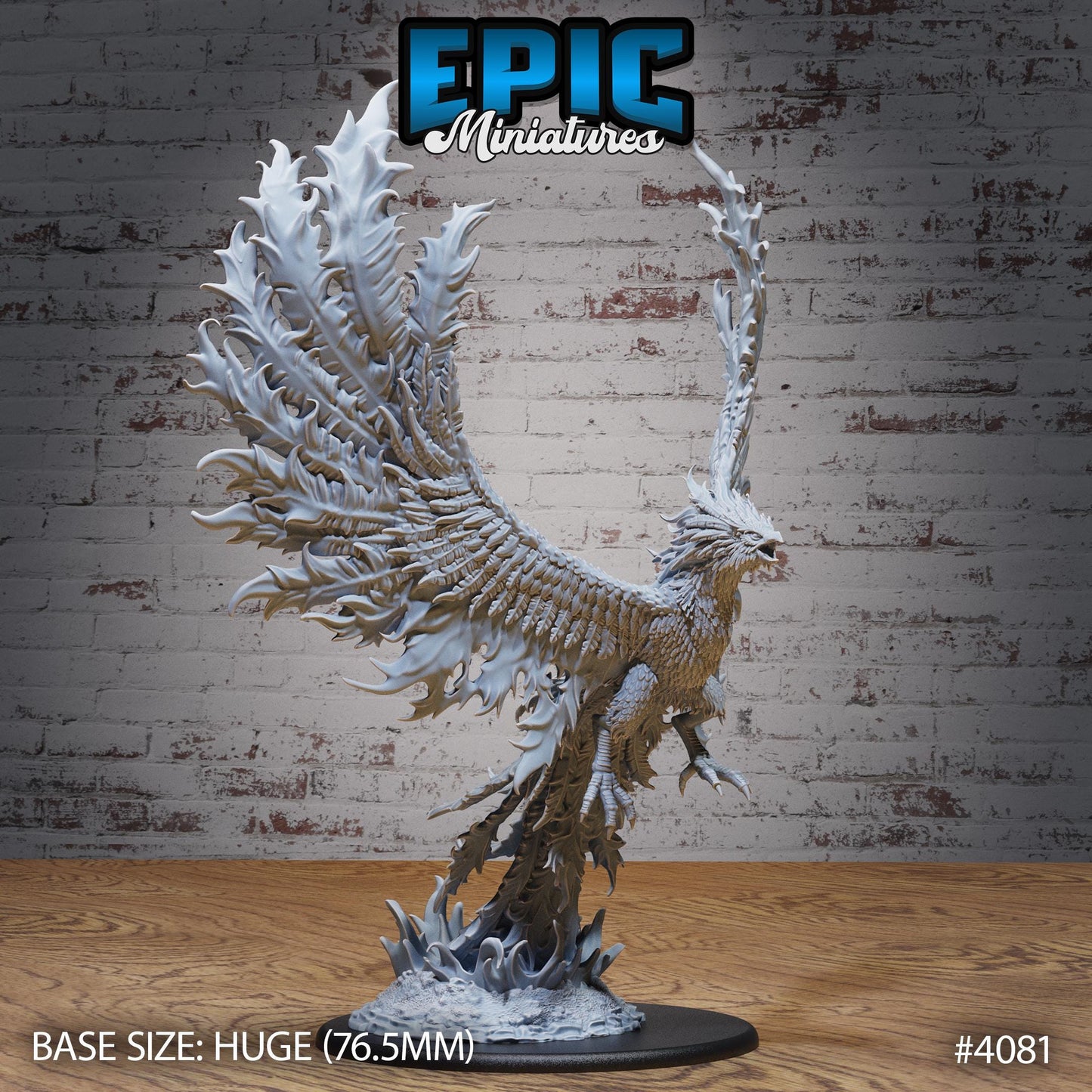 Primordial Phoenix Miniature (Huge) | Premium DnD Minis | High Quality Resin | Flame, Fire, Dragon, Feathers, Flying, Beast, Flames, HP