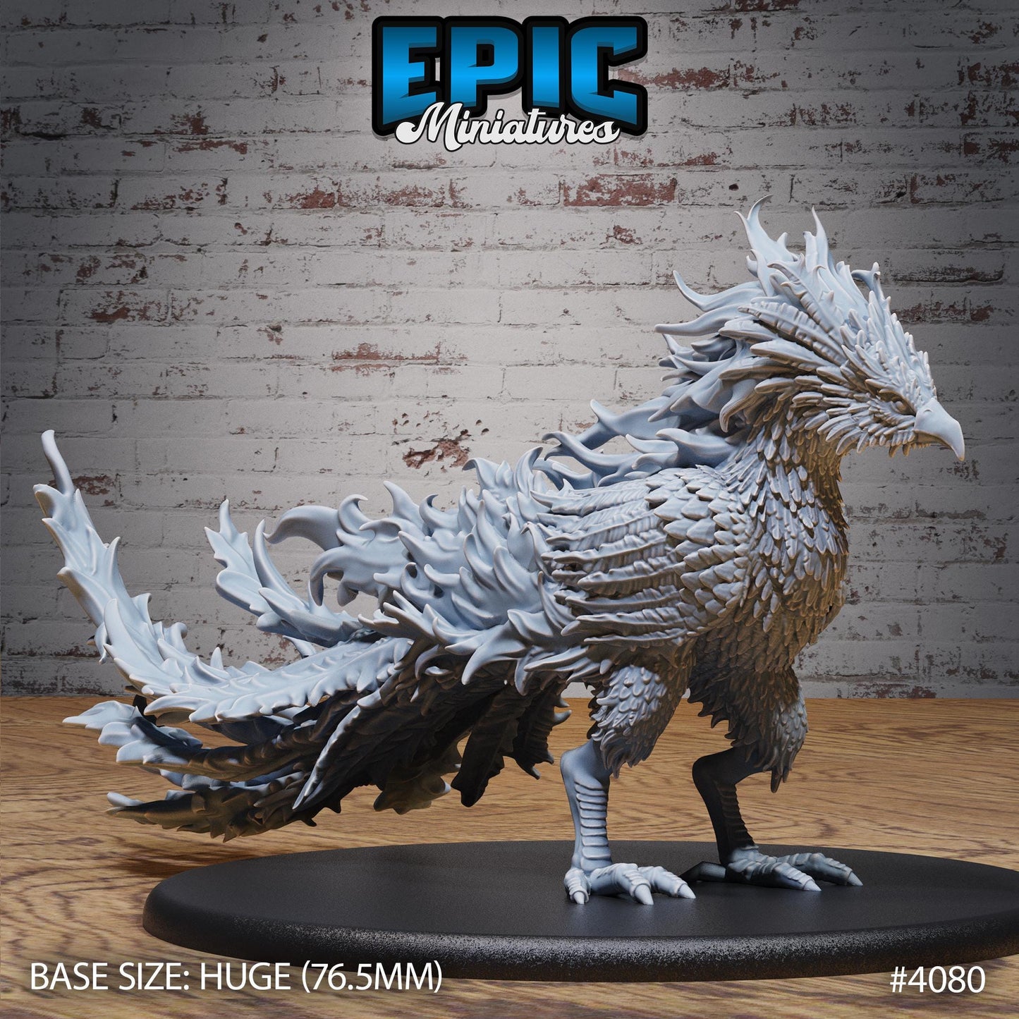 Primordial Phoenix Miniature (Huge) | Premium DnD Minis | High Quality Resin | Flame, Fire, Dragon, Feathers, Flying, Beast, Flames, HP
