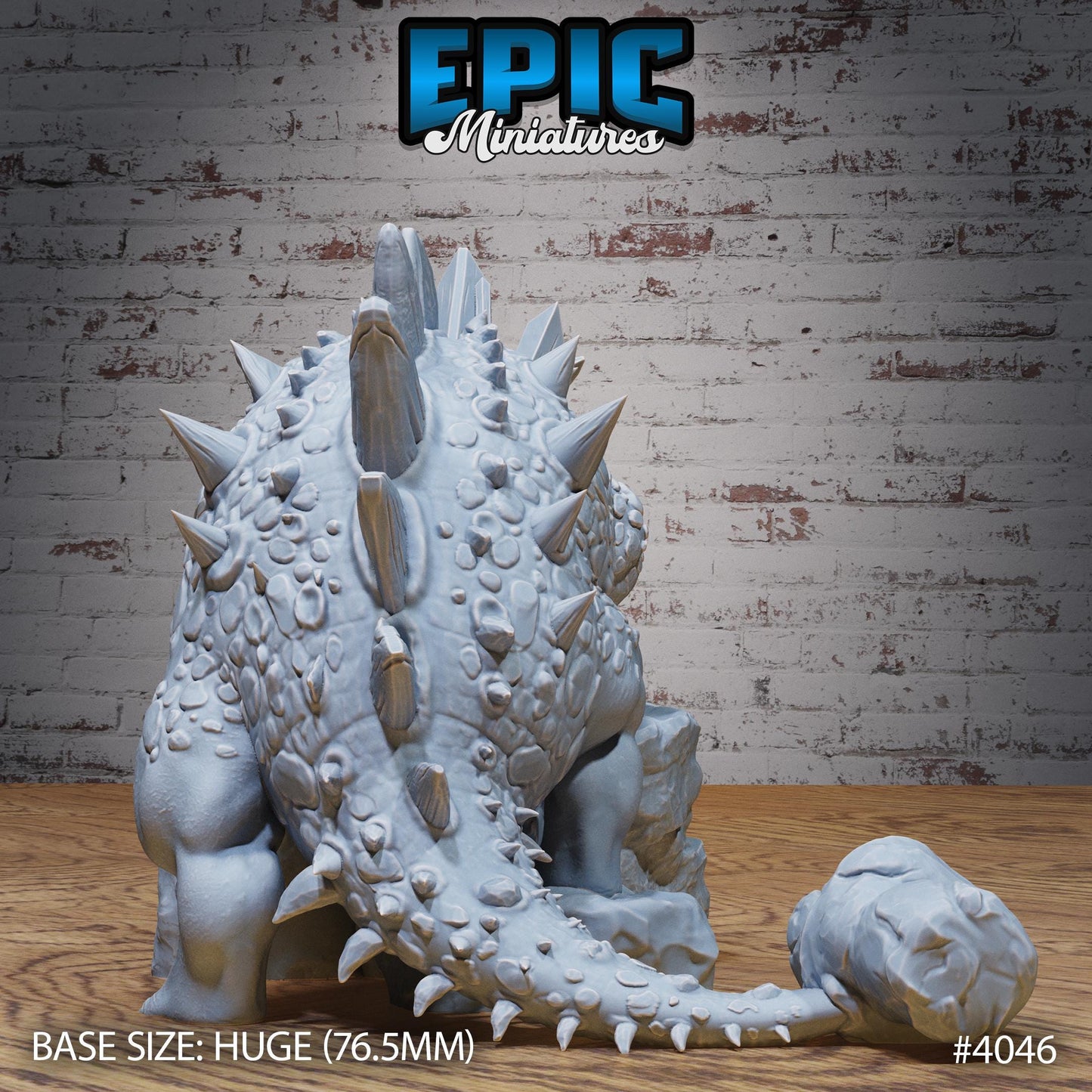 Hammertail Dinosaur Miniature (Huge) | Premium DnD Minis | High Quality Resin | Hammer Tail, Ankylosaurus, Dino, Beast, Spikes, Stegosaurus