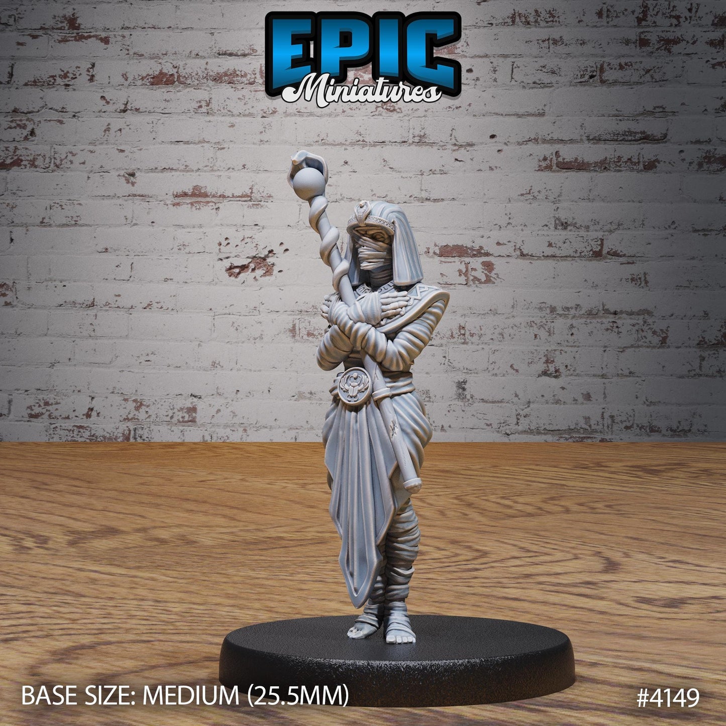 Mummy Warrior Miniatures A (Medium) | Premium DnD Minis High Quality Resin | Fantasy, Mummy, Skeleton, Undead, Anubis, Egyptian