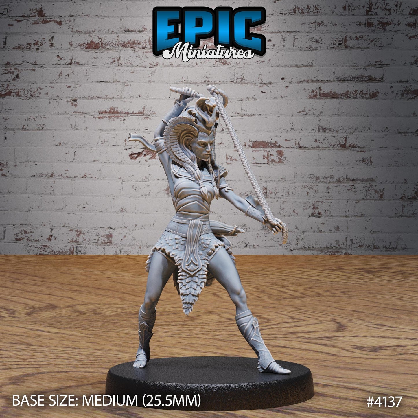 Female Cleopatra Royal Guard Miniature (Medium) | Premium DnD Minis High Quality Resin | Fantasy, Mummy, Snake, Desert, Pyramid