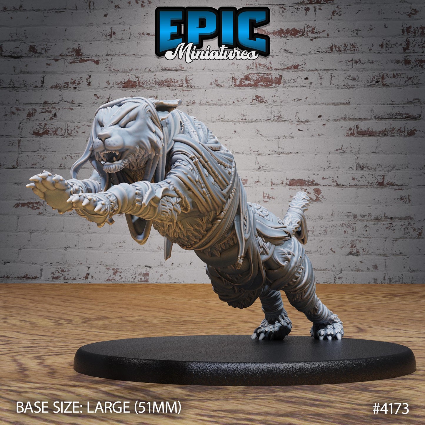Lynx Mummy Miniature (Large) | Premium DnD Minis High Quality Resin | Beast, Anubis, Desert, Lion, Sphinx Pyramid Enemy, Pounce, Mummified