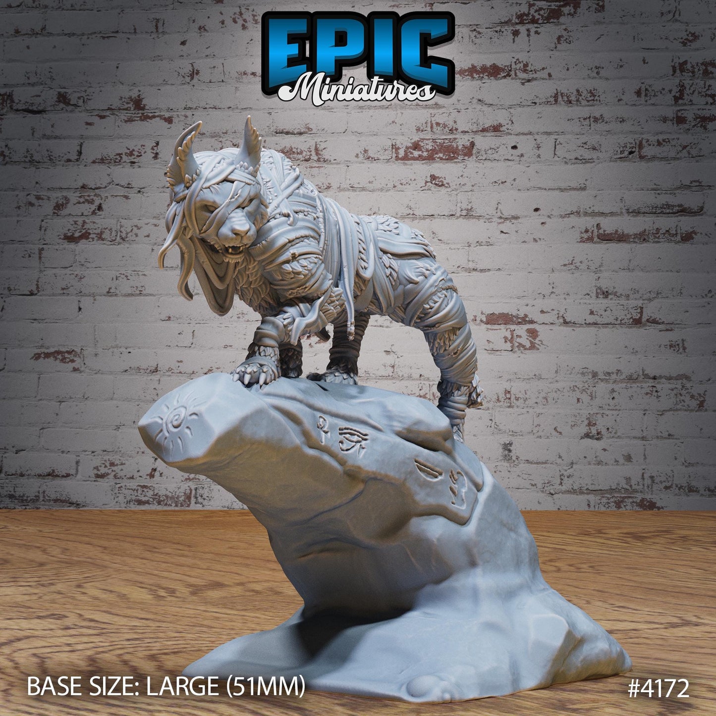 Lynx Mummy Miniature (Large) | Premium DnD Minis High Quality Resin | Beast, Anubis, Desert, Lion, Sphinx Pyramid Enemy, Pounce, Mummified