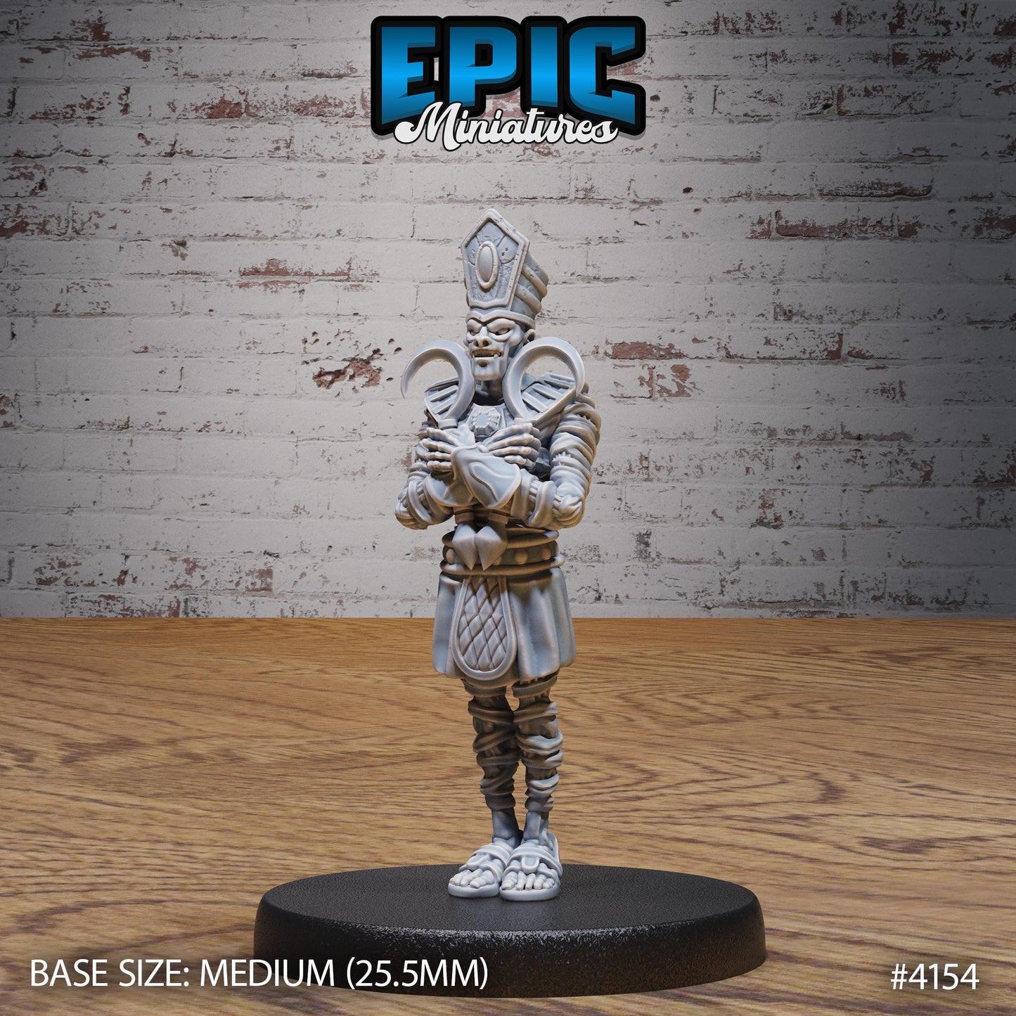 Ancient Egyptian High Priest Miniature (Medium) | Premium DnD Minis High Quality Resin | Fantasy, Mummy, Tomb, Magic, Scythe