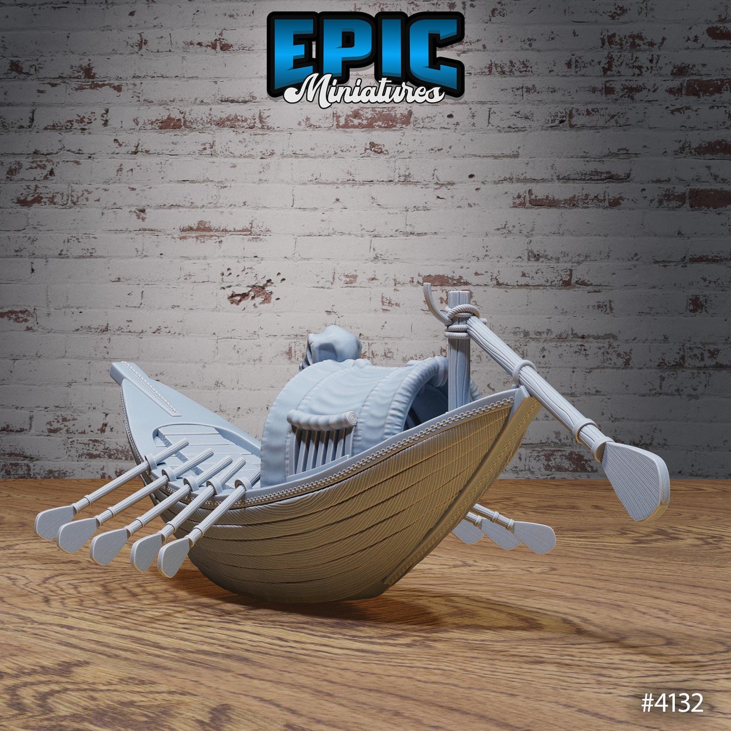 Ancient Egyptian River Boats Miniature | Premium DnD Minis High Quality Resin | Straw Boat, Paddles, Oar, Cruise, Jungle Desert, Egypt