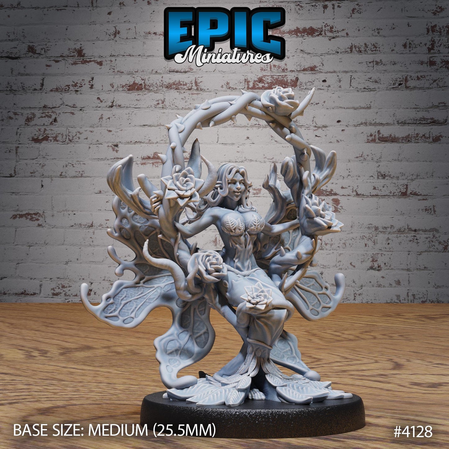 Rose Fairy (Medium) | Premium DnD Minis | High Quality Resin Miniature | Fantasy, Flowers, Vines, Female, Woman Breasts, Flower, Beautiful