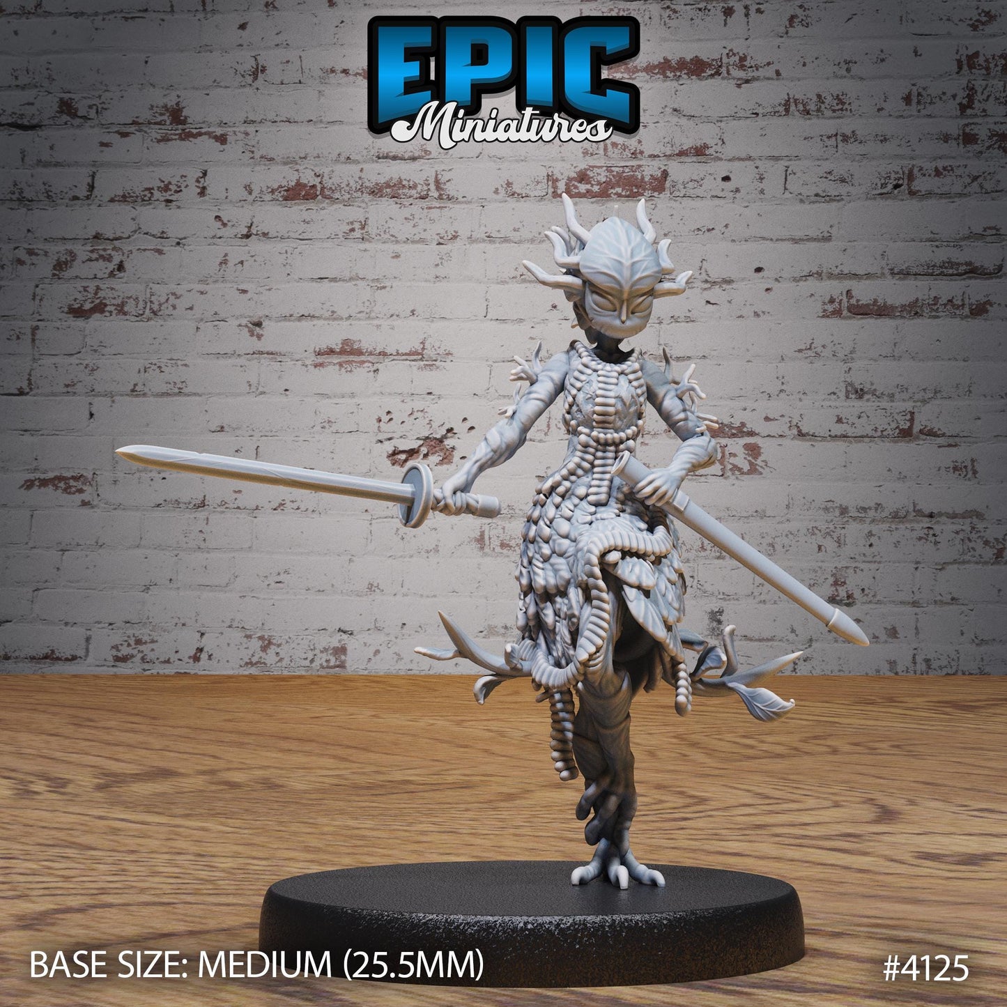 Female Nut Dryad Miniature (Medium) | Premium DnD Minis High Quality Resin | Fantasy, Witch, Fairy, Cute, Walnut, Sword Fighter