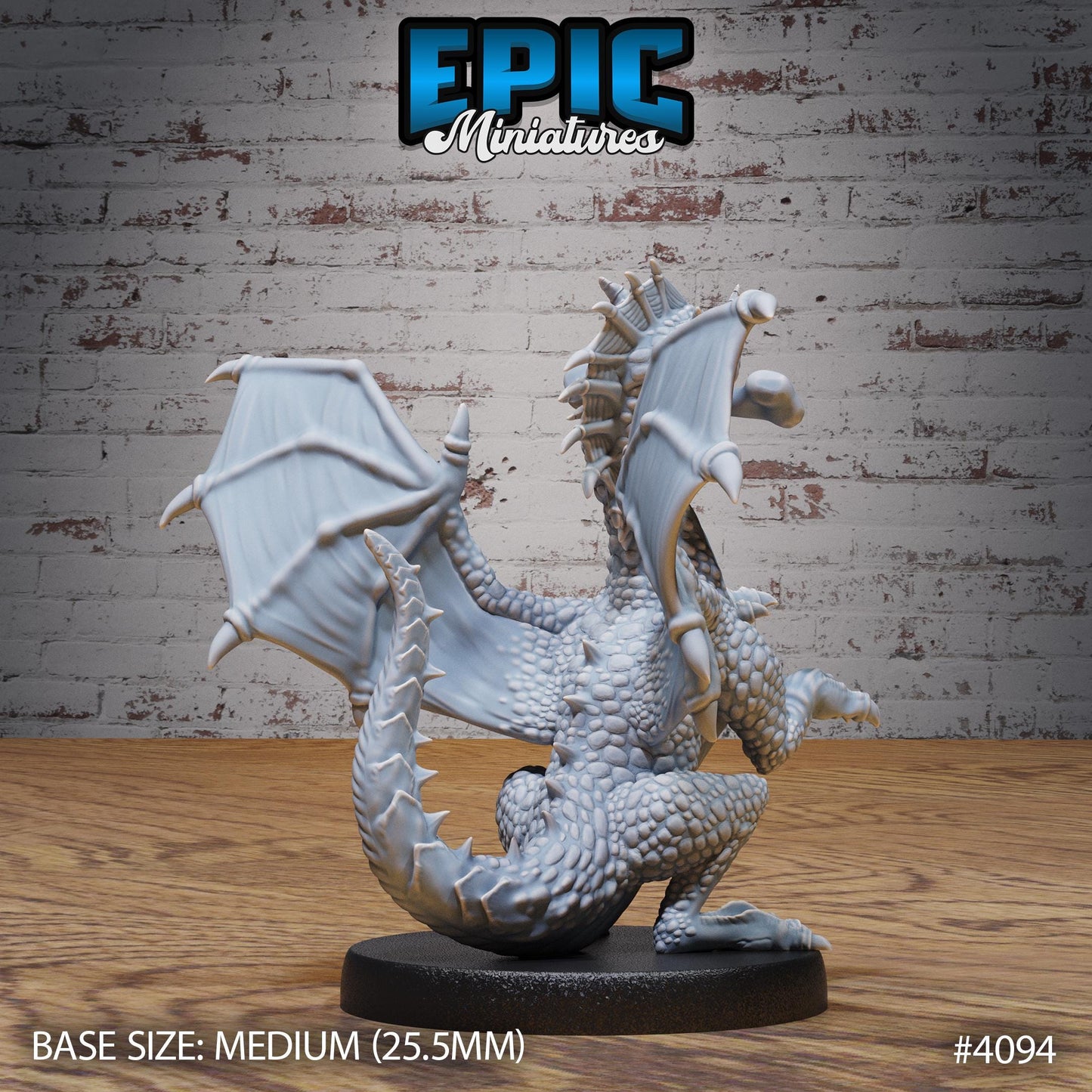 Green Dragon Wyrmling Miniature (Medium) | Premium DnD Minis High Quality Resin | Fantasy | Baby, Adorable, Cute, Eating Wyvern, Dragonling