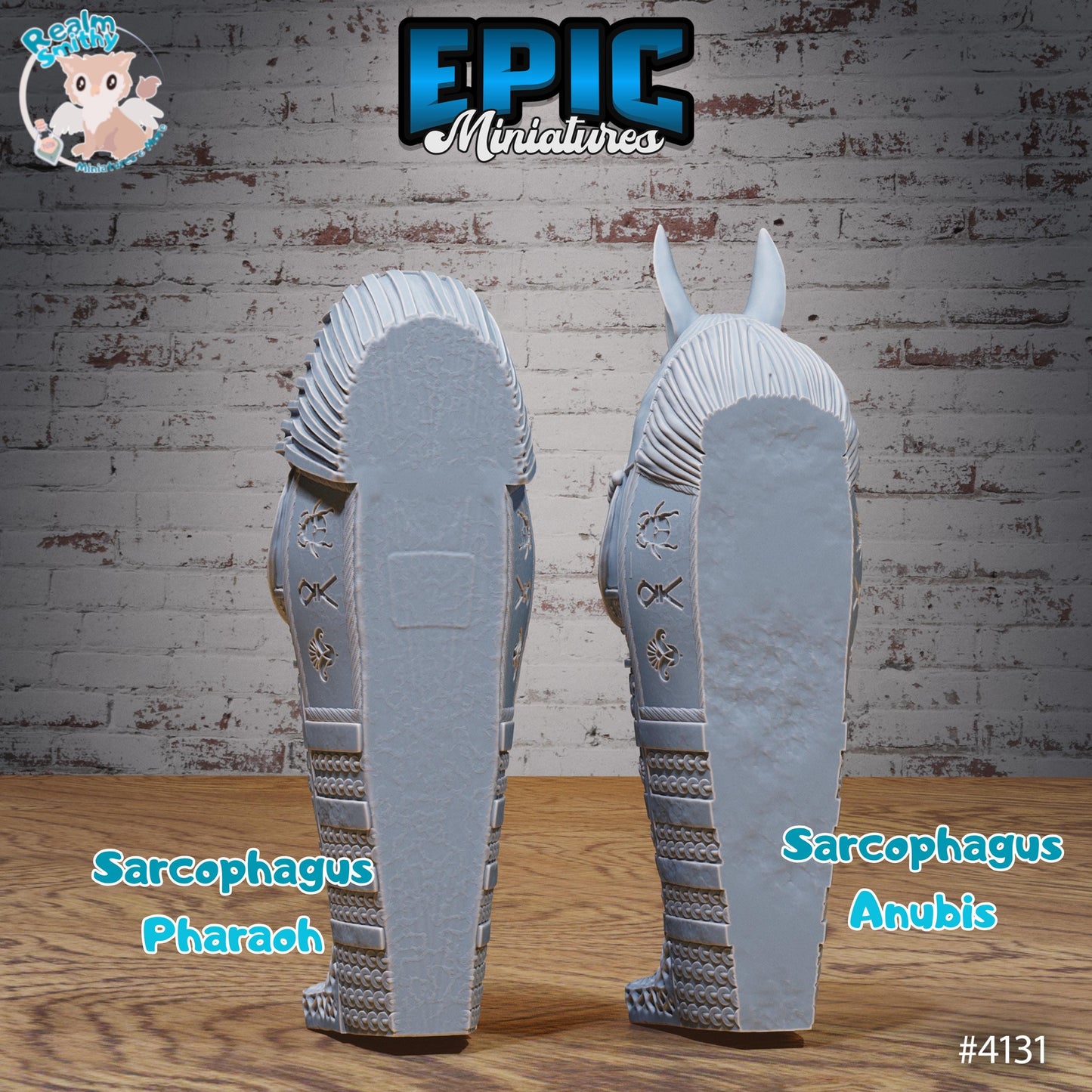 Ancient Egyptian Sarcophagus Miniatures (Bundle E) | Premium DnD Minis High Quality Resin | Sphinx, Terrain, Tomb, Grave, Sarcophagi, Tombs