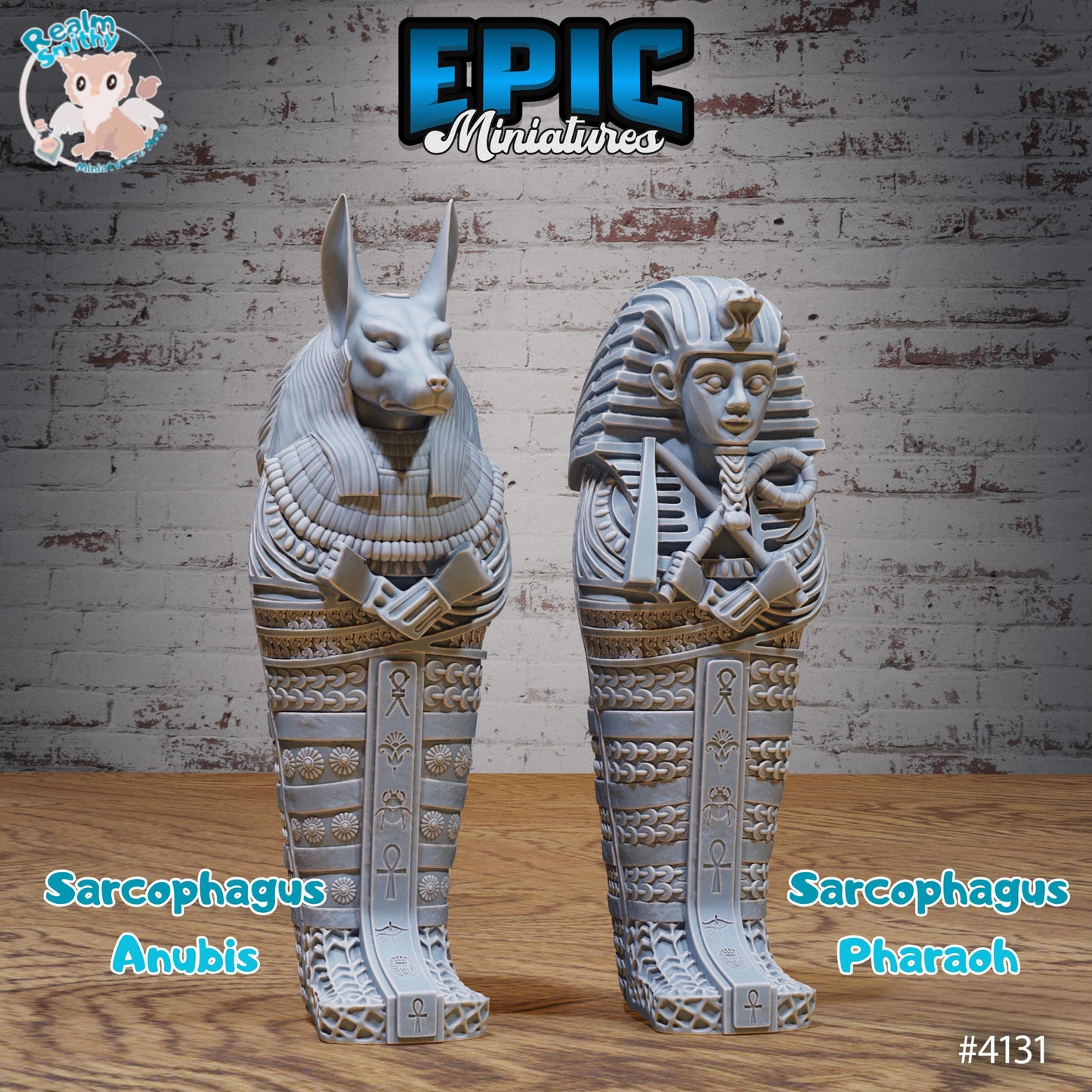 Ancient Egyptian Sarcophagus Miniatures (Bundle E) | Premium DnD Minis High Quality Resin | Sphinx, Terrain, Tomb, Grave, Sarcophagi, Tombs