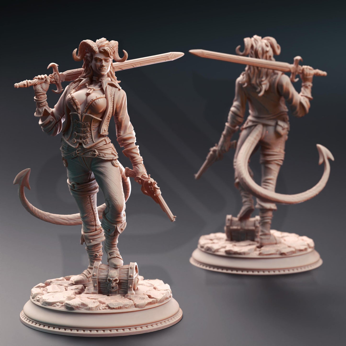 Syntheia the Daring - Tiefling Scoundrel (Medium) | 32mm Hero Scale | Premium DnD Miniature High Quality Resin | DM Stash