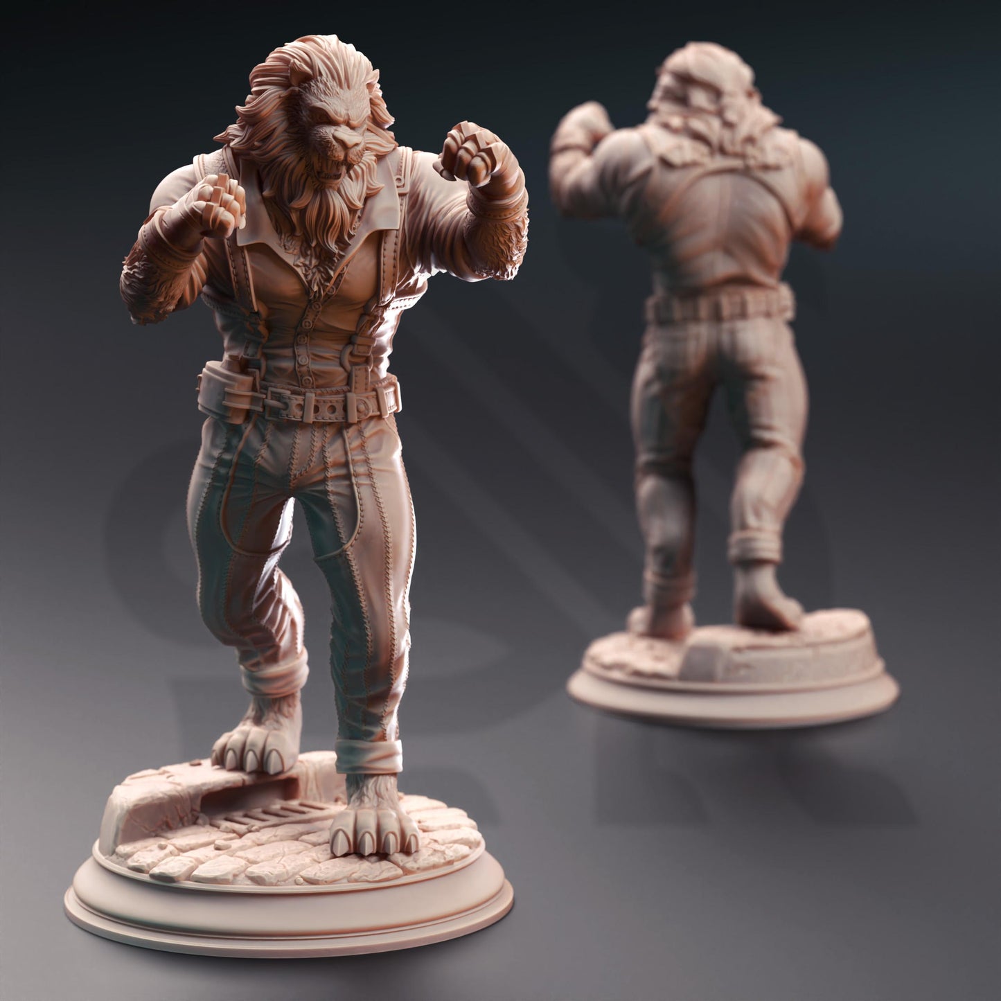 Vaa'dren Snowmane - Lionfolk Bouncer (Medium) | 32mm Hero Scale | Premium DnD Miniature High Quality Resin | DM Stash