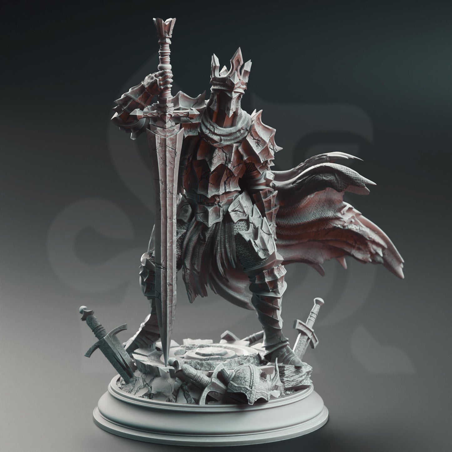 Void Knight - Ser Elias the Forgotten (Medium) | 32mm Hero Scale | Premium DnD Miniature High Quality Resin |DM Stash| Cape Helmet Longsword