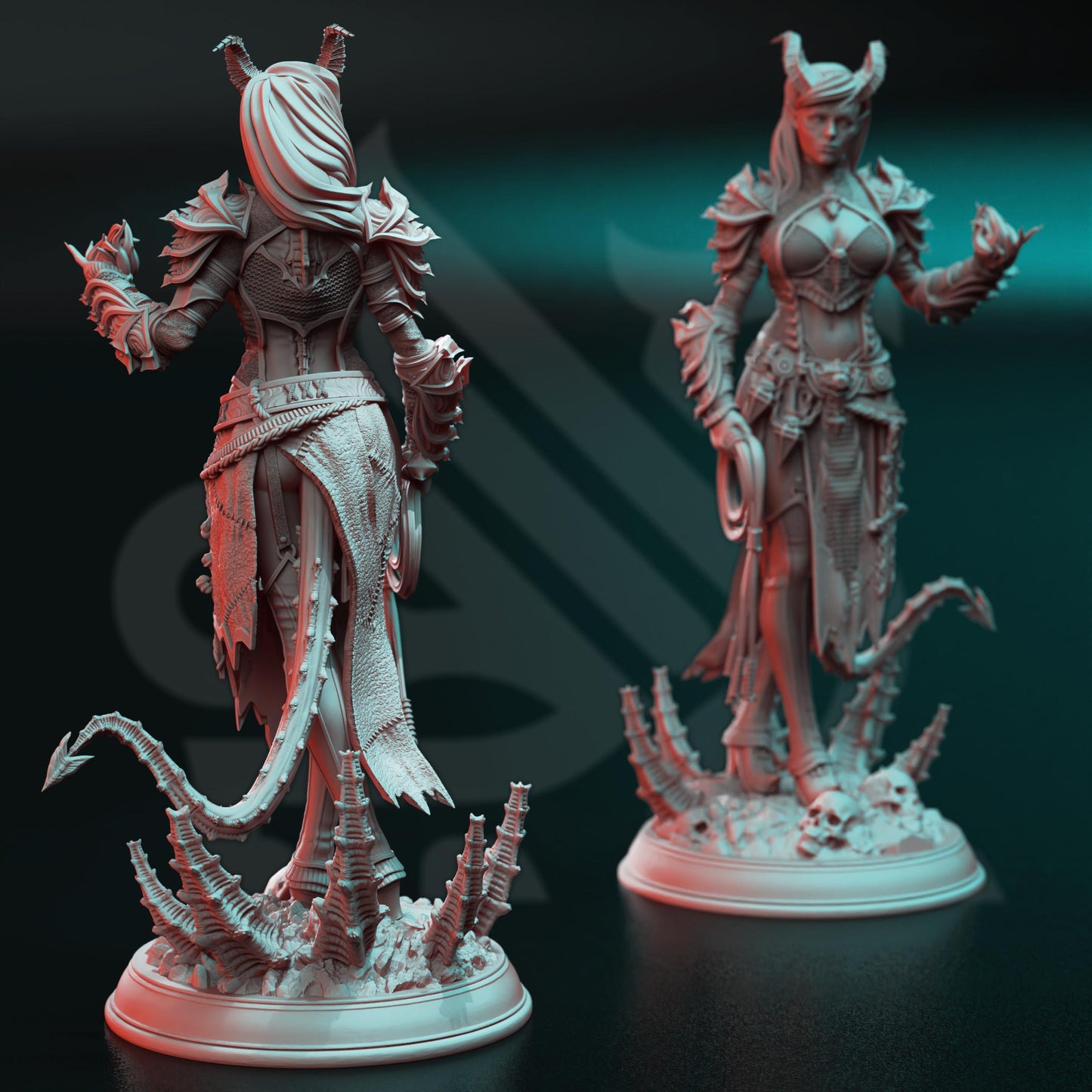 Tiefling Fiend Warlock - Skardi of the Third (Medium) | 32mm Hero Scale | Premium DnD Miniature High Quality Resin |DM Stash| Sorceress