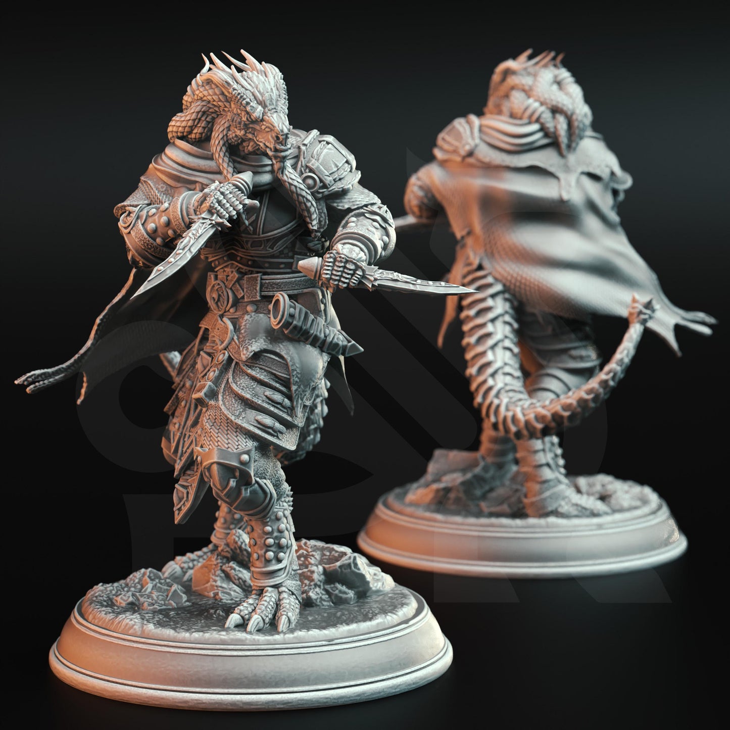 Dragonborn Assassin Rogue - Umbrascale (Medium) | DM Stash | Premium DnD Miniature High Quality Resin |DM Stash| Male Dragon Assassin