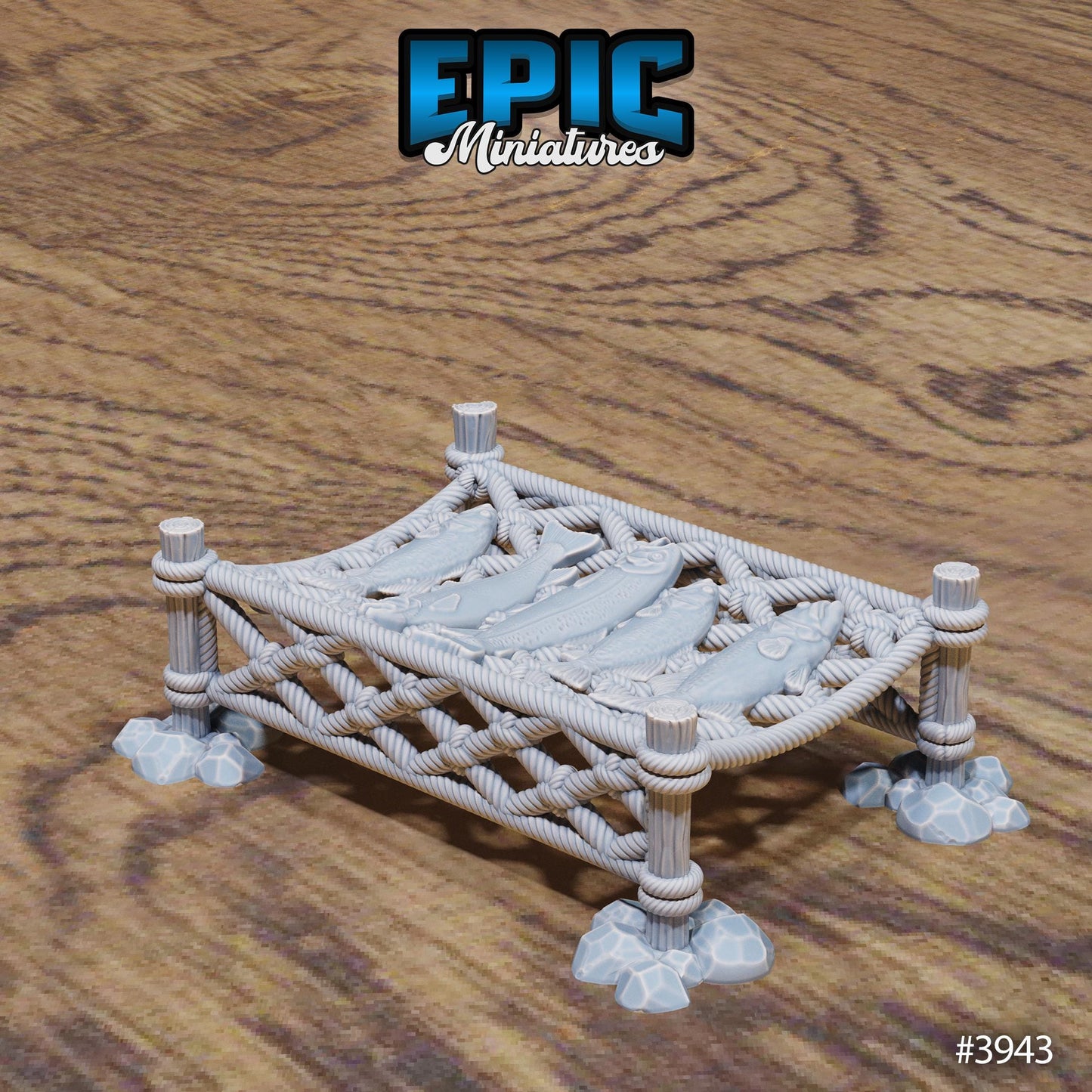 Harbor Merchant Stands | Premium DnD Miniatures High Quality Resin | Fantasy Scatter, Terrain Environment | Fish, Net, Docks, Hook, Trader