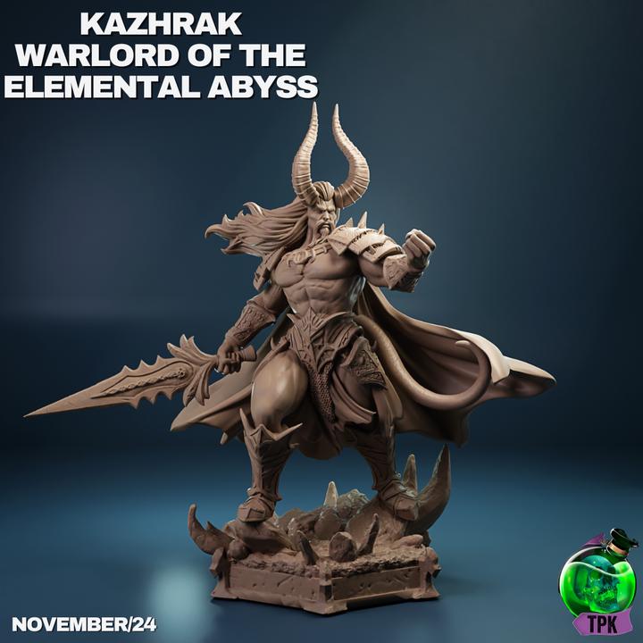 Kazhrak, Warlord of the Elemental Abyss (Winged or Wingless) (Large) | TPK Lab Miniatures | Archdevil Devil Lord