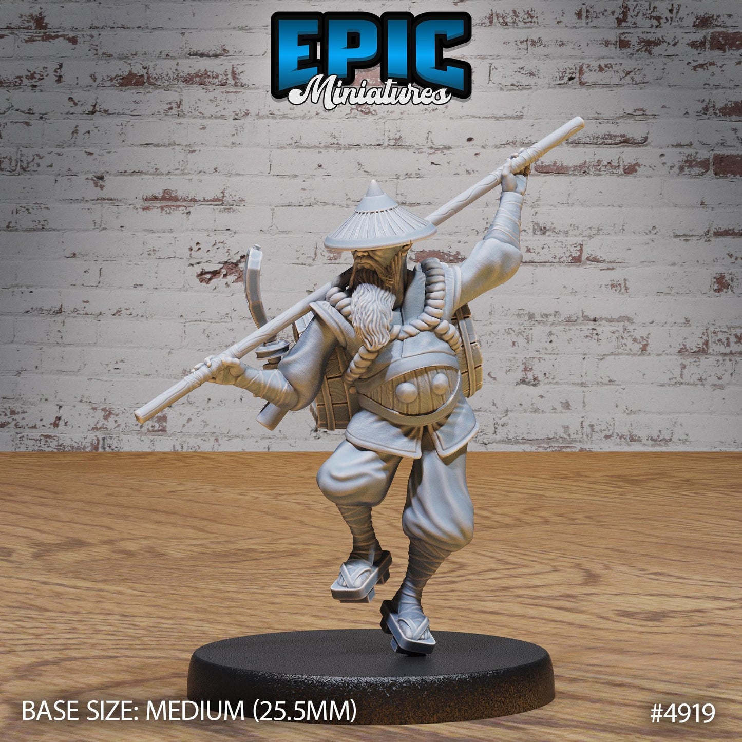 Drunk Master (Medium) | Premium DnD Minis High Quality Resin | Monk, Kong Fu, Chinese, Asian, Japan, East Asia, Barrel, Ale, Stick, Monk