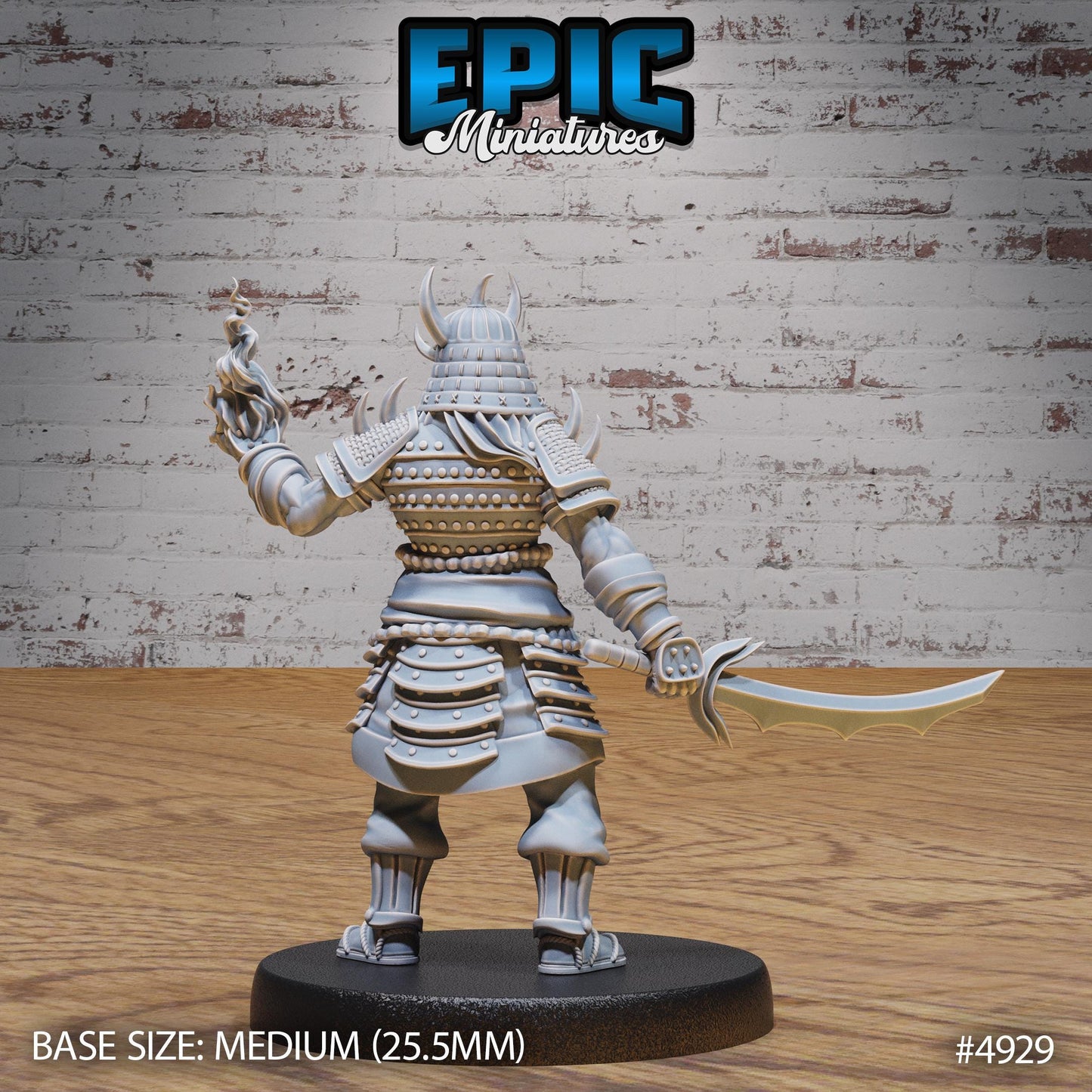 Oni Samurai (Medium) | Premium DnD Minis High Quality Resin | Male, Asian, Axe, Sword, Katana, Fighter, Japan, Japanese