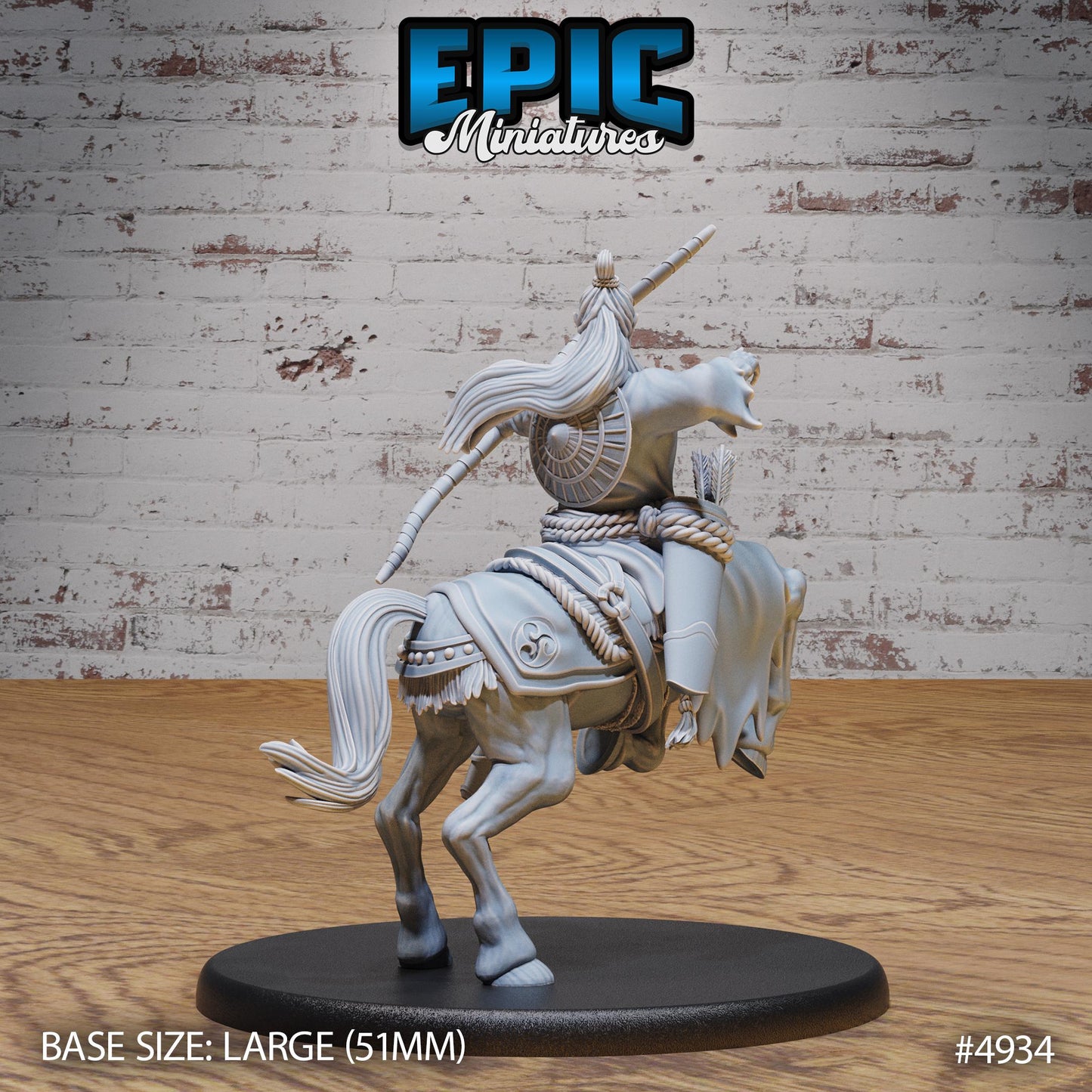 Bushi Centaur (Large) | Premium DnD Minis High Quality Resin | Asian, Asia, Male, Horse, Sword, Fighter, Ranger, Straw Hat, Japanese, Japan