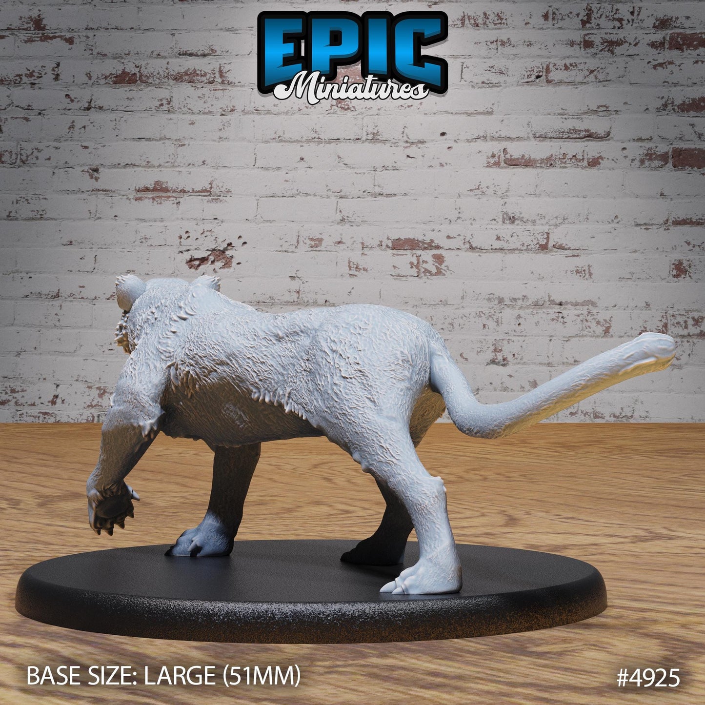 Tiger (Large) | Premium DnD Miniatures | High Quality Resin | Druid, Lion, Shapeshifter, Beast, Panther, Cheetah, Jaguar, Creature, Big Cat