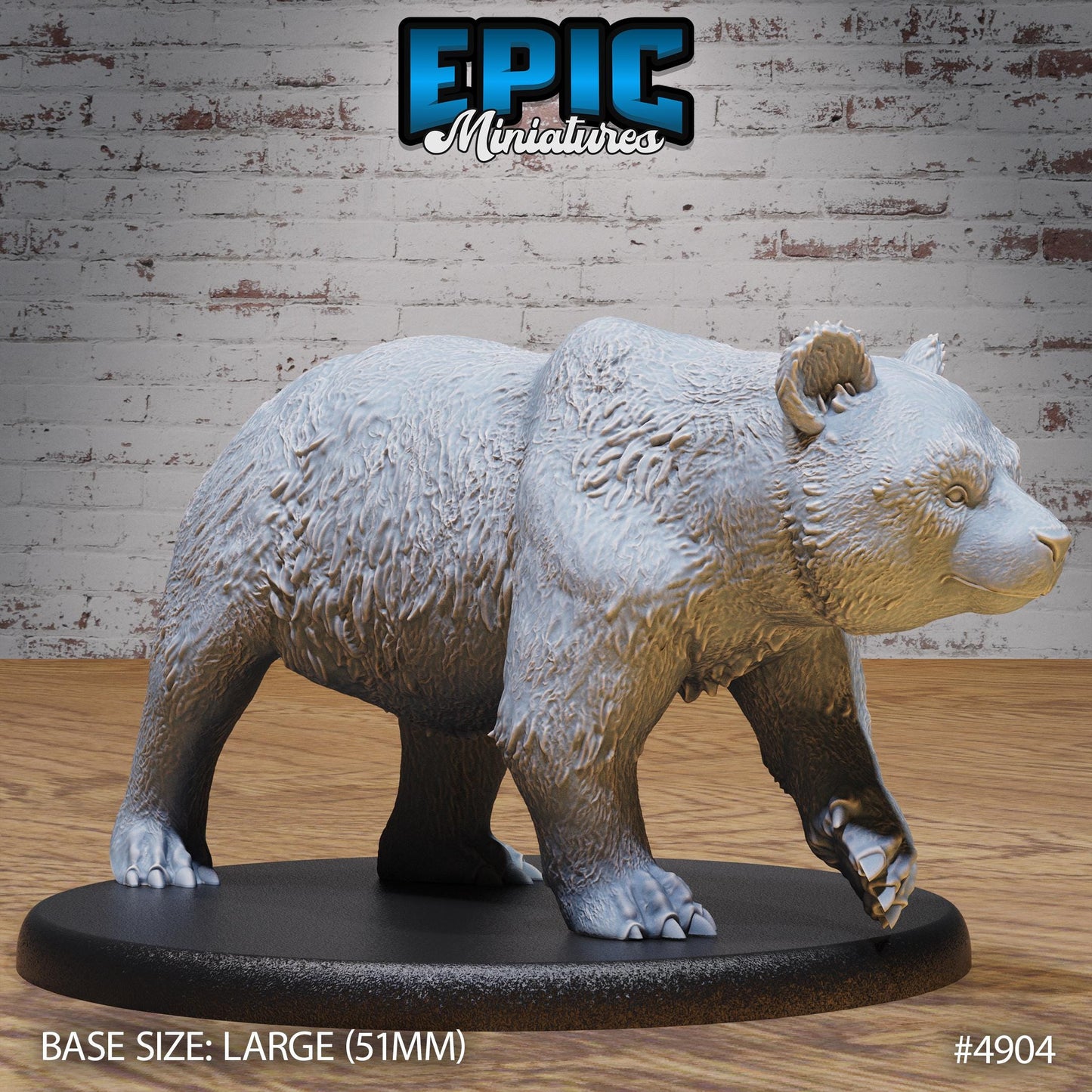 Panda Bear (Large) | Premium DnD Miniatures | High Quality Resin | Druid, Brown Bear, Shapeshifter, Beast, Black Bear, Bamboo, Cute, Sitting