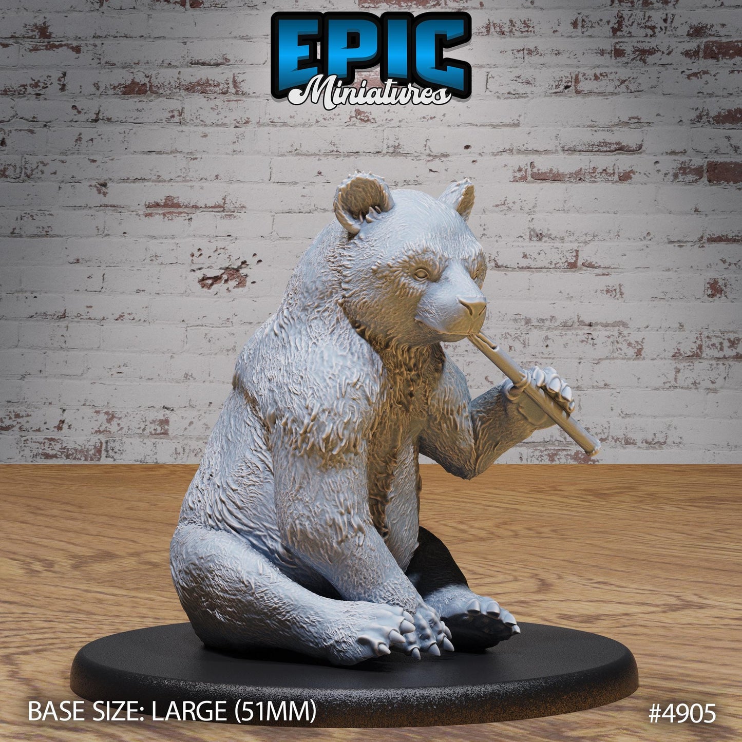Panda Bear (Large) | Premium DnD Miniatures | High Quality Resin | Druid, Brown Bear, Shapeshifter, Beast, Black Bear, Bamboo, Cute, Sitting